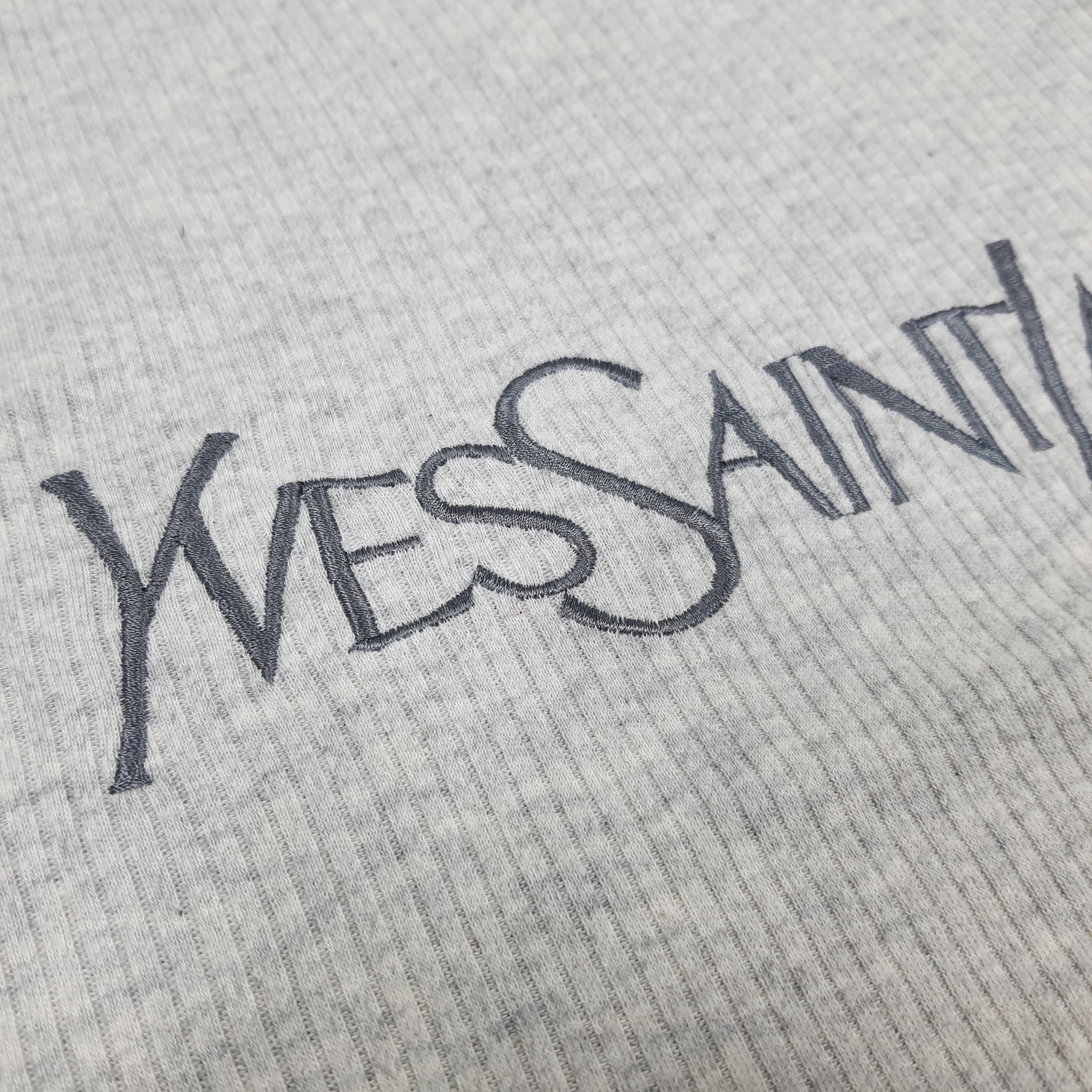 Designer × Vintage × Yves Saint Laurent Vintage Yves Saint Laurent Corduroy V Neck Spell Out Tshirt Size US L / EU 52-54 / 3 - 4 Thumbnail