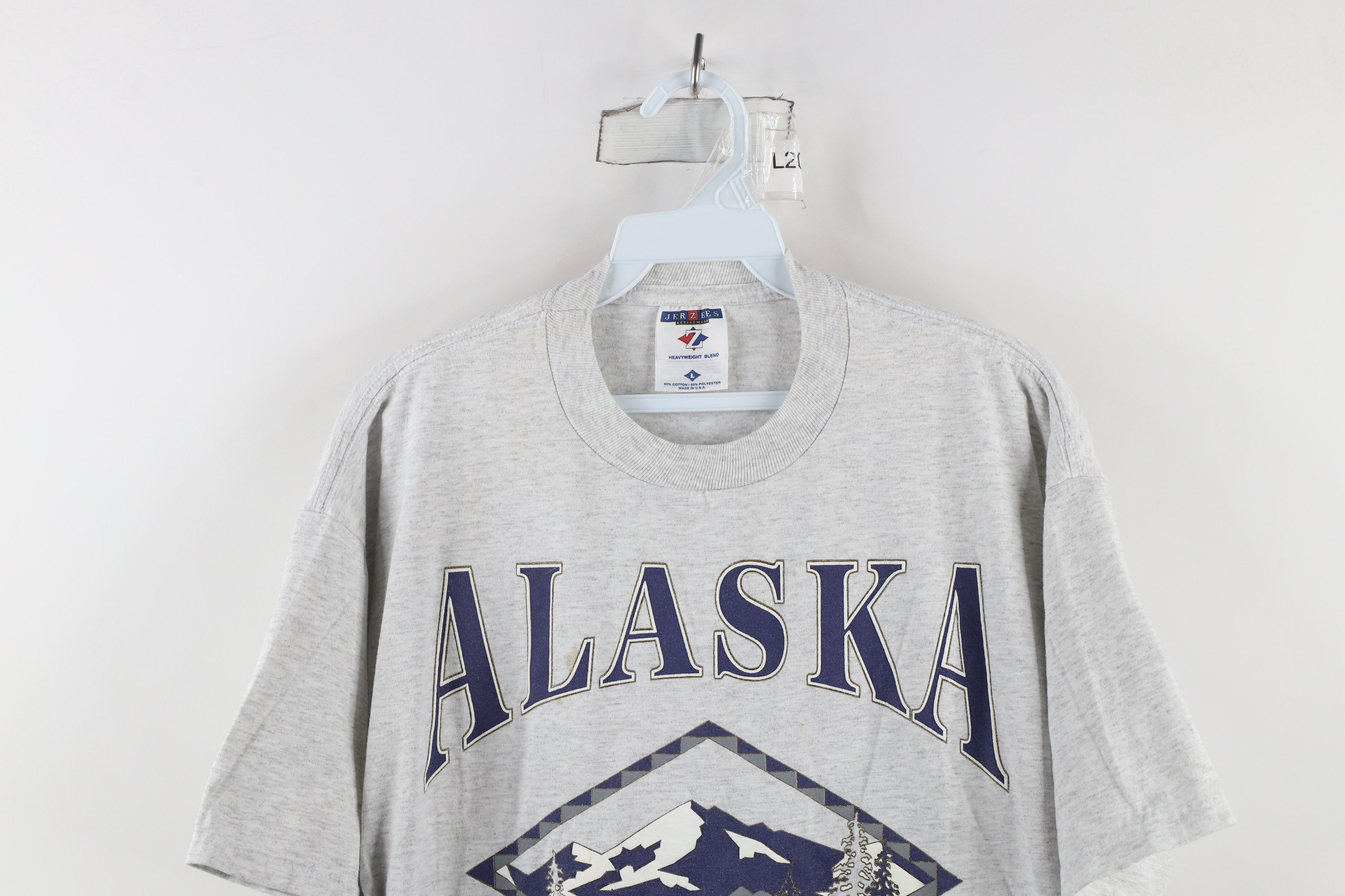 Vintage Vintage 90s Streetwear Spell Out Alaska T-Shirt Gray USA Size US L / EU 52-54 / 3 - 2 Thumbnail
