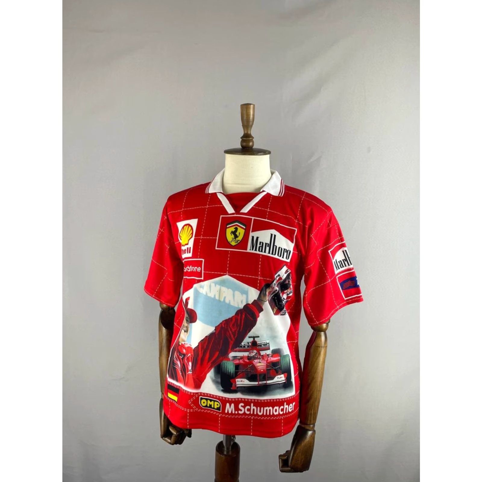 Ferrari Ferrari Polo Shirt Men L Red Polyester Shirt Polo Ferrari Brand Short Sleeve Casual Button Neck Collared Classic Pattern Solid Vintage No Size L / US 10 / IT 46 - 2 Thumbnail