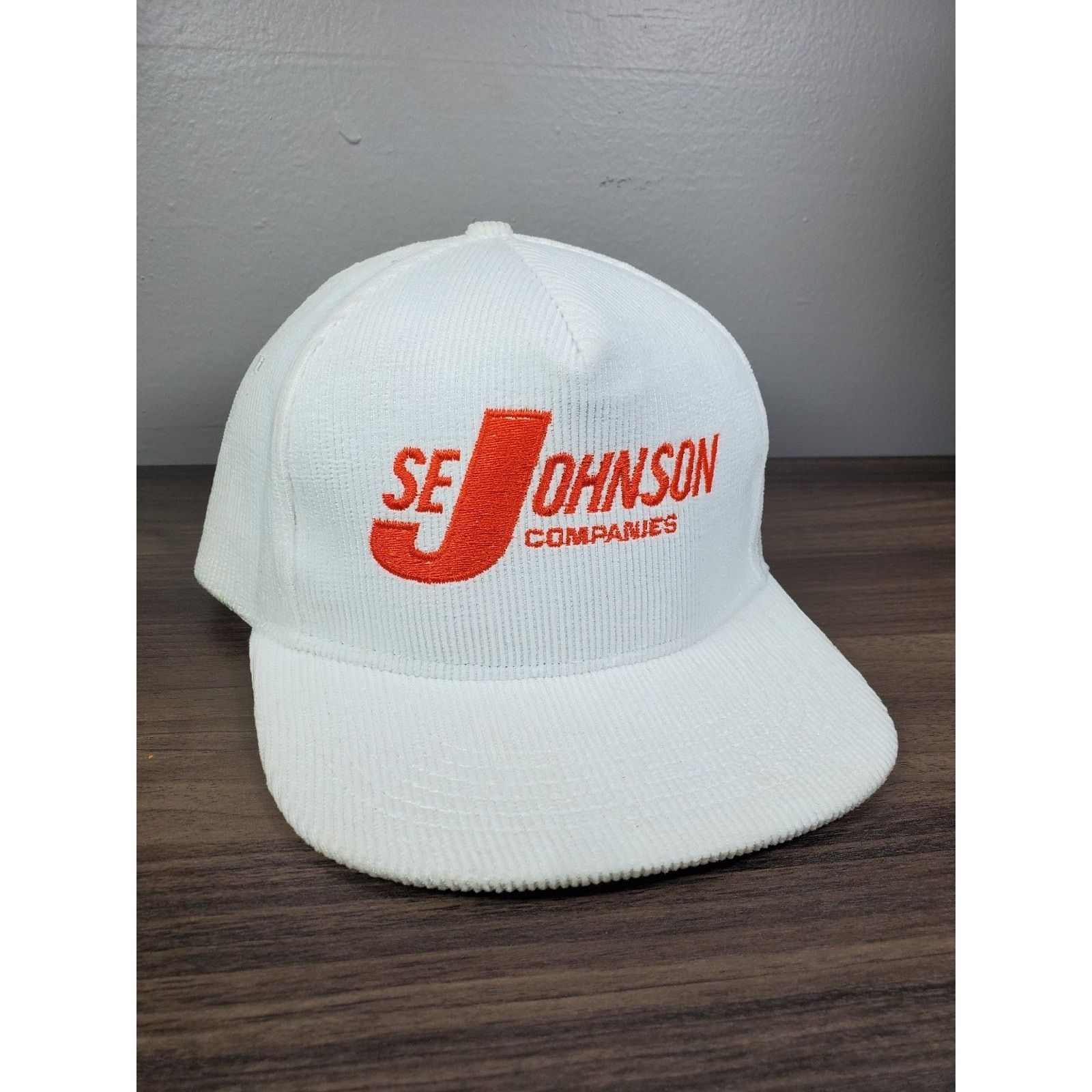 Vintage SE Johnson Companies White Corduroy Trucker Hat Snapback Cap Size ONE SIZE - 9 Thumbnail