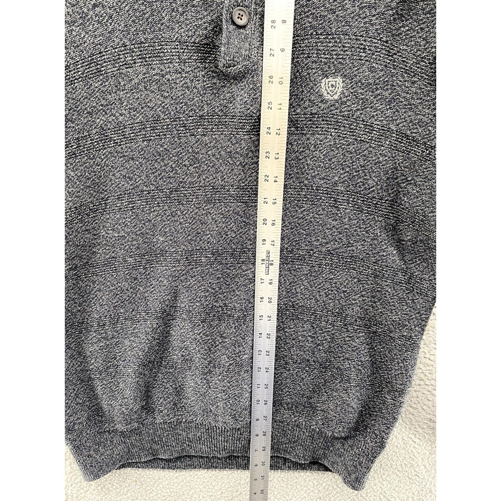 Chaps Chaps Mens Blue Stripe Knit 1/4 Button Cotton Pullover Sweater In Size L Golf Shirt Mens Pullover Knit Pattern Solid 1/4 Zip Fall Winter Size US L / EU 52-54 / 3 - 6 Thumbnail