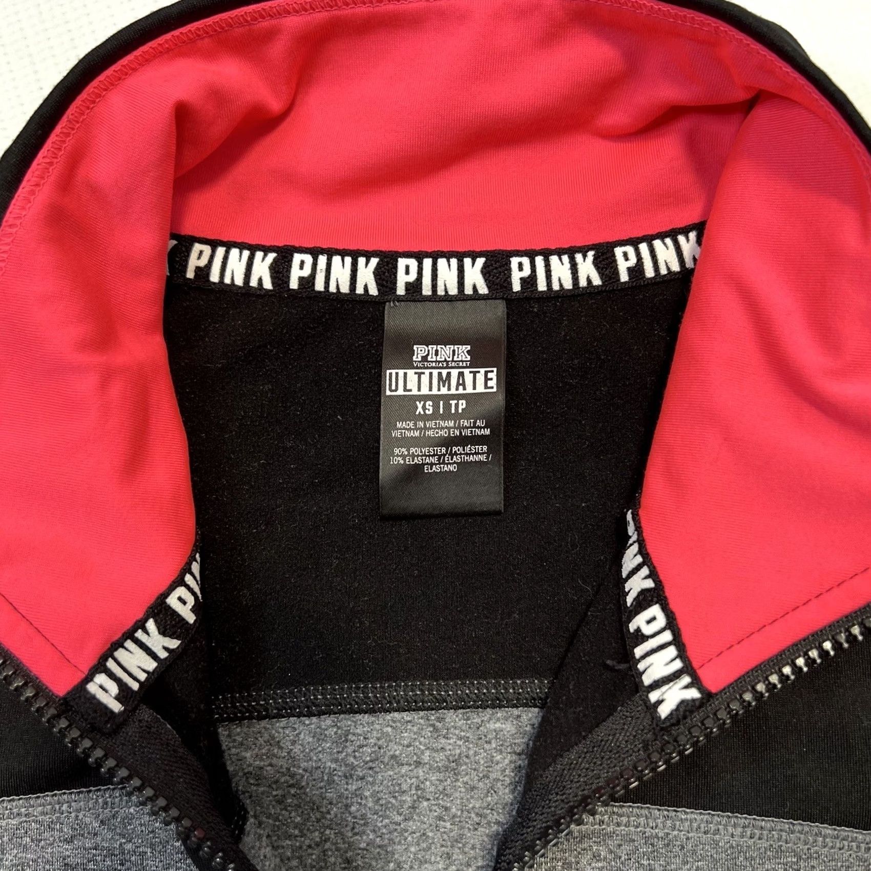 Victoria's Secret VINTAGE Victoria's Secret Pink 1/4 Zip Pullover Athletic Reflective Black XS Mock Neck Long Sleeve Shirt Womens Size XS / US 0-2 / IT 36-38 - 8 Thumbnail