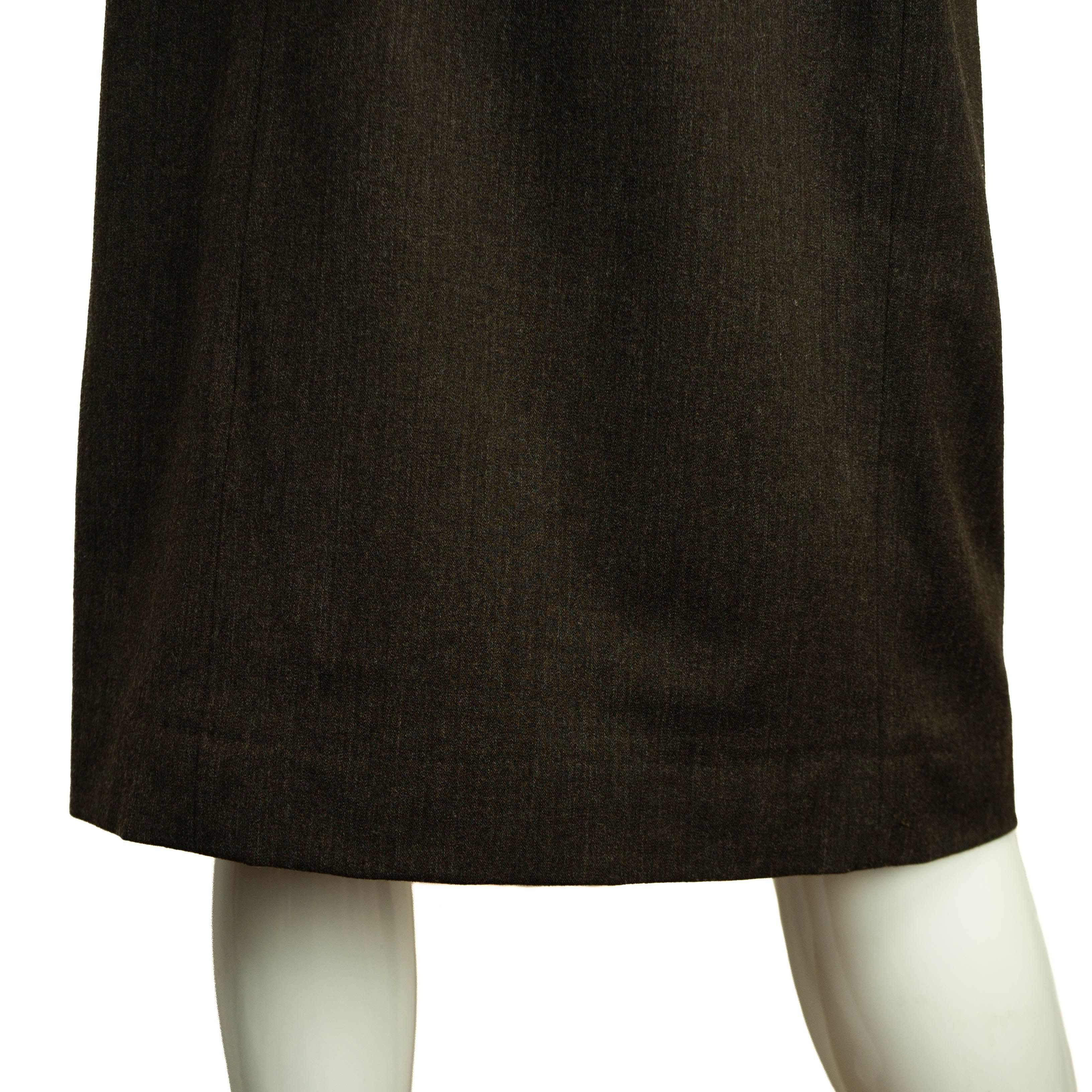 Chanel × Vintage CHANEL Logo Gray Wool Pencil Skirt Vintage 90s 00s Size 30" / US 8 / IT 44 - 6 Thumbnail