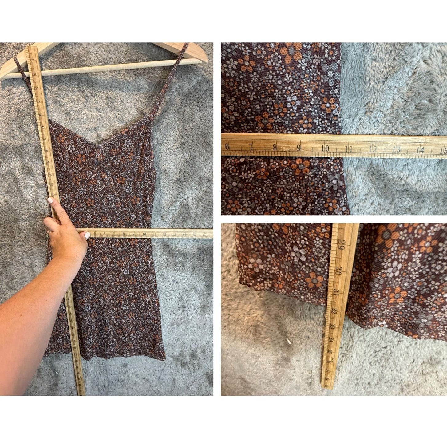 Other Motel Rocks Tintin Mini Dress Brown Floral Stretch Mesh XXS Size XS / US 0-2 / IT 36-38 - 10 Thumbnail