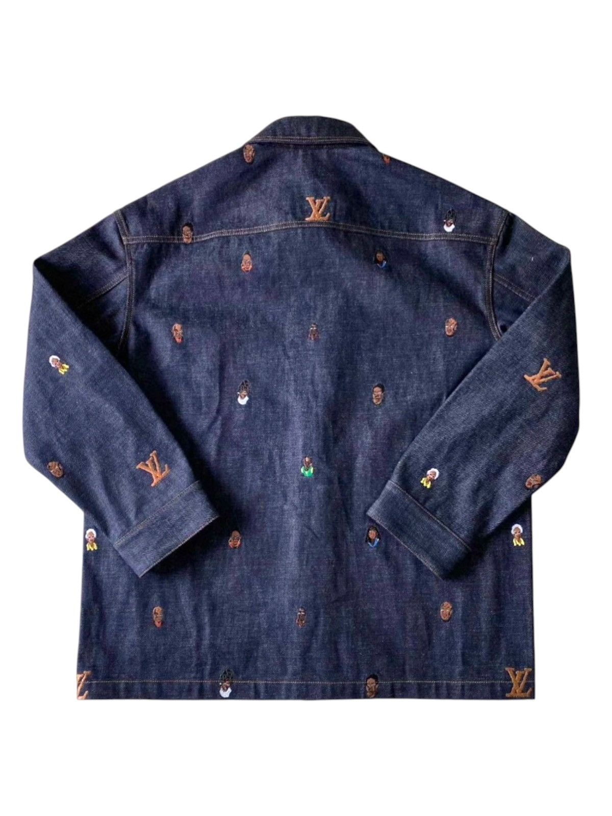 Louis Vuitton Louis Vuitton Pharrell 56 Portrait Embroidered Denim Jacket Size US XL / EU 56 / 4 - 2 Thumbnail