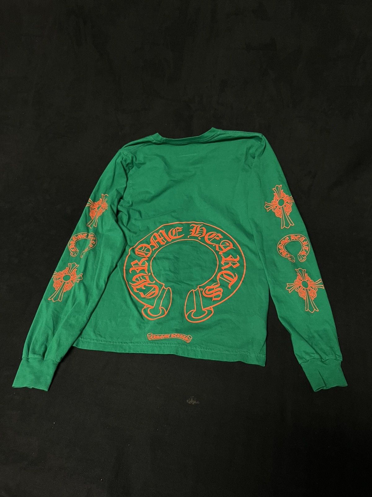 【Chrome Hearts】ホースシュー ロング Tシャツ Green/Orange Chrome Hearts Horseshoe L/S T-shirt Green/Orange Men's - US