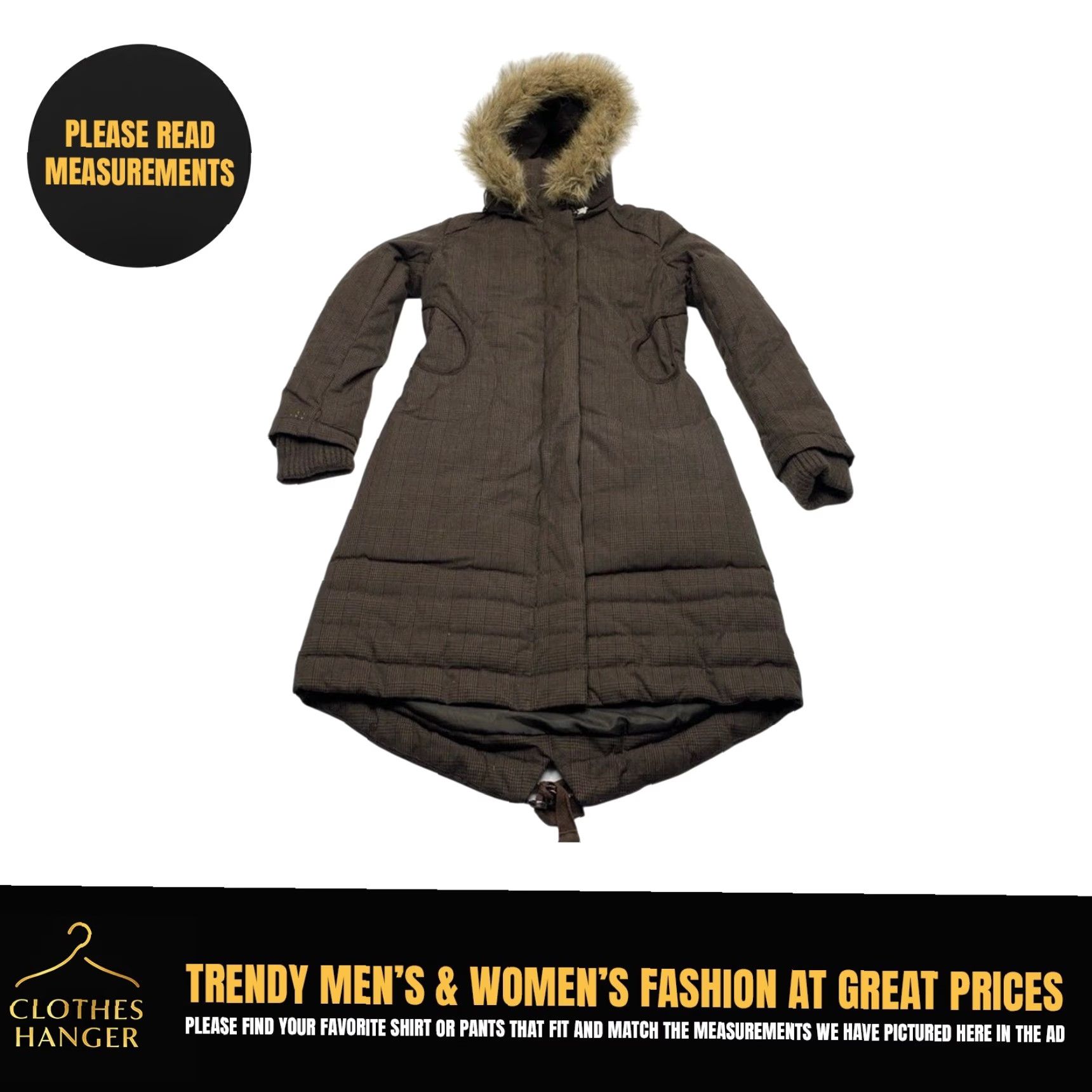 Vintage Soia & Kyo Down Coat Women’s P/S Brown Plaid Removable Hood Pockets 7908 Size S / US 4 / IT 40 - 2 Thumbnail