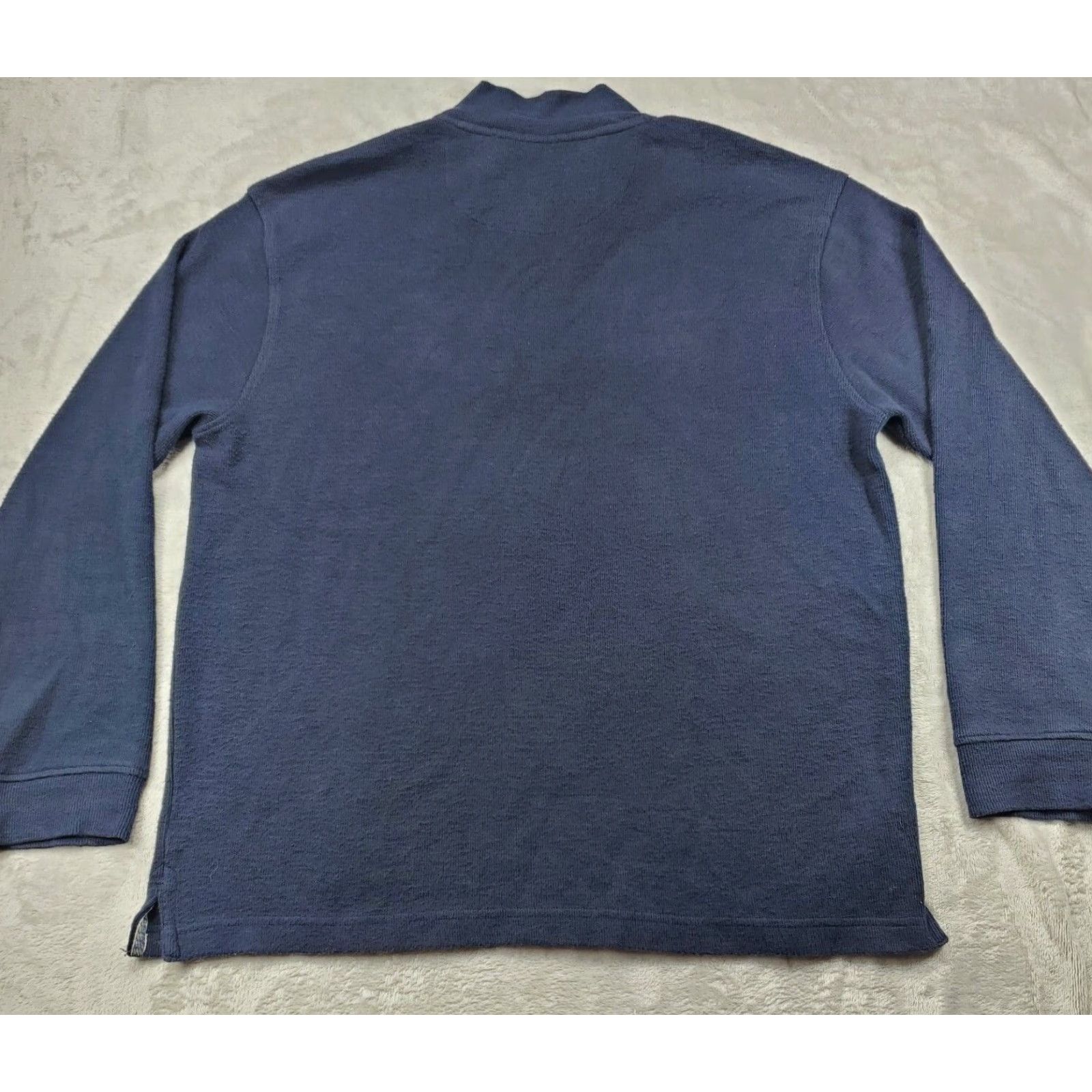 Vintage Alan Flusser Sweater 1/4 Zip Mock Neck Men's L Navy Blue Stretch Size US L / EU 52-54 / 3 - 4 Thumbnail