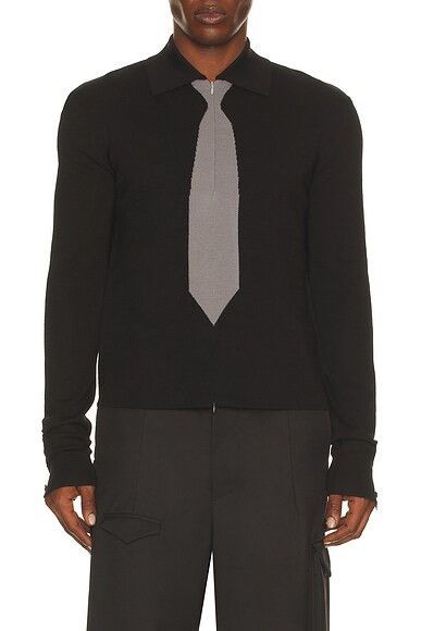 SPENCER BADU Spencer Badu Knitted Tie Shirt Black Size US M / EU 48-50 / 2 - 6 Thumbnail