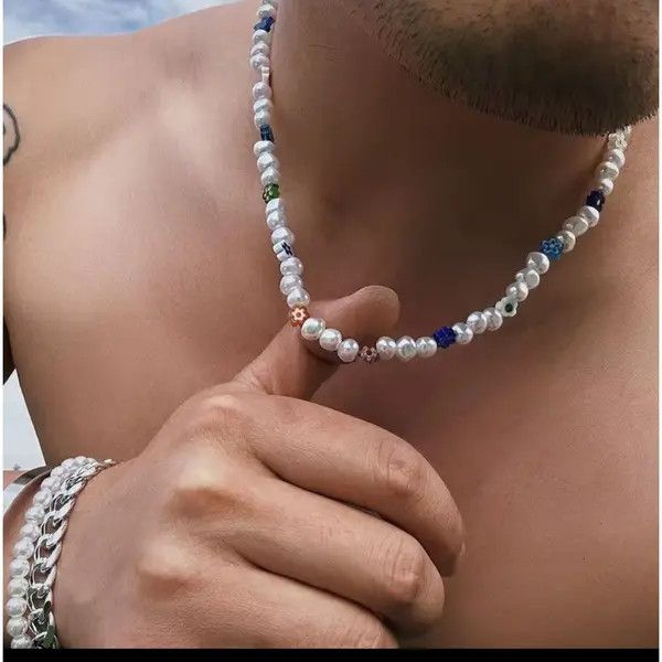 Jewelry Pearl Choker Flower Necklace Y2K Fashion Size ONE SIZE - 5 Thumbnail
