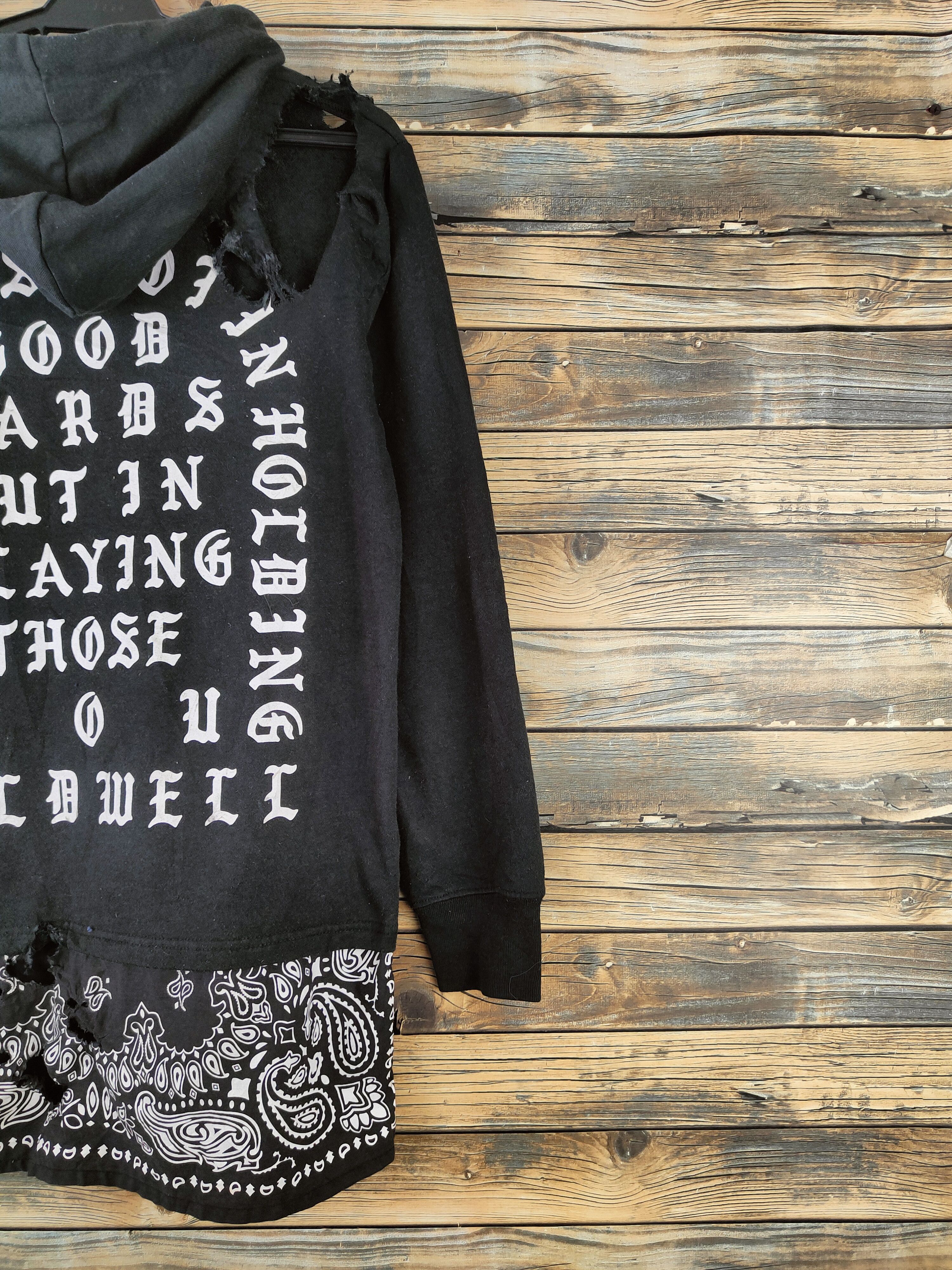 Japanese Brand SUPER RARE 💥 Modish Gaze Black Hoodie Sweatshirt Size M / US 6-8 / IT 42-44 - 14 Thumbnail