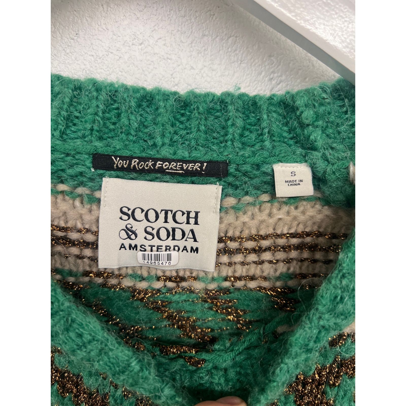 Scotch & Soda Scotch & Soda Sz Small Green Fair Isle Knit Pullover Sweater Size S / US 4 / IT 40 - 4 Thumbnail
