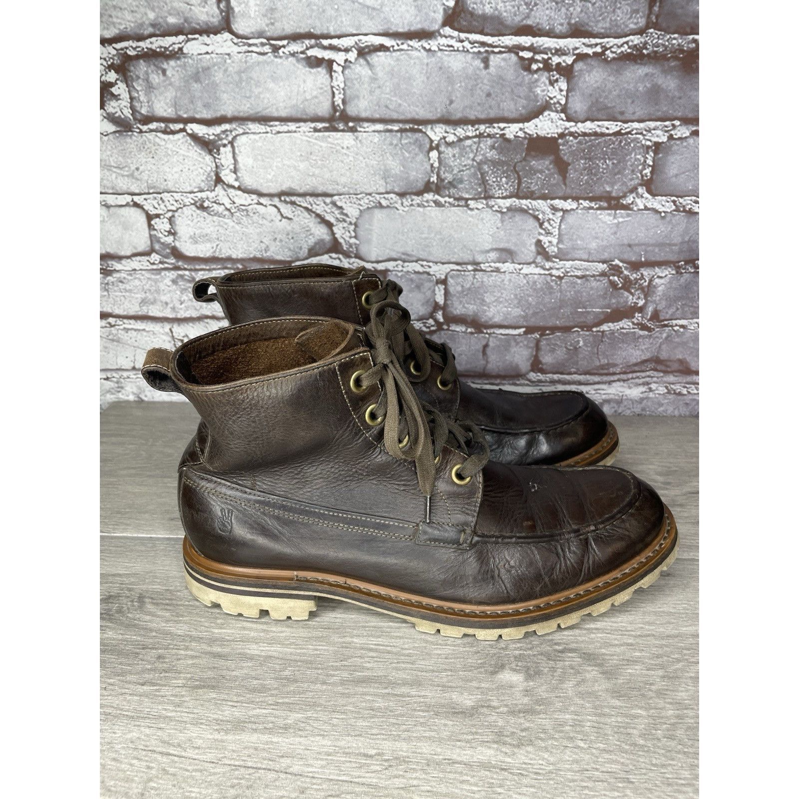 John Varvatos John Varvatos Eric Brown Leather Lace Moc Toe Work Chukka Bo Size US 9 / EU 42 - 13 Thumbnail