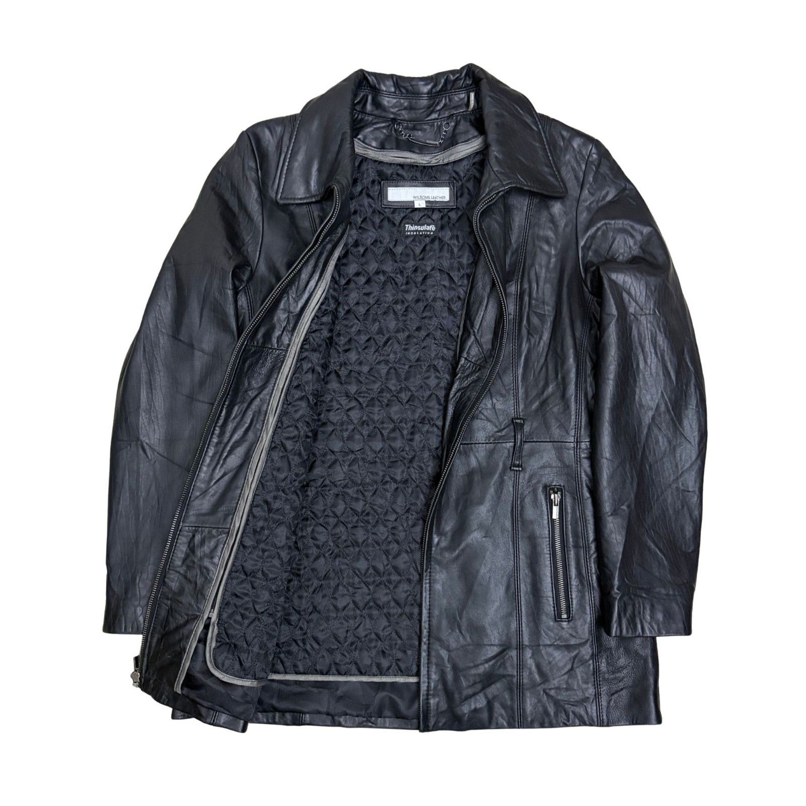 Wilsons Leather Wilsons Leather Black Coat Winter Casual Jacket Large Size L / US 10 / IT 46 - 2 Thumbnail