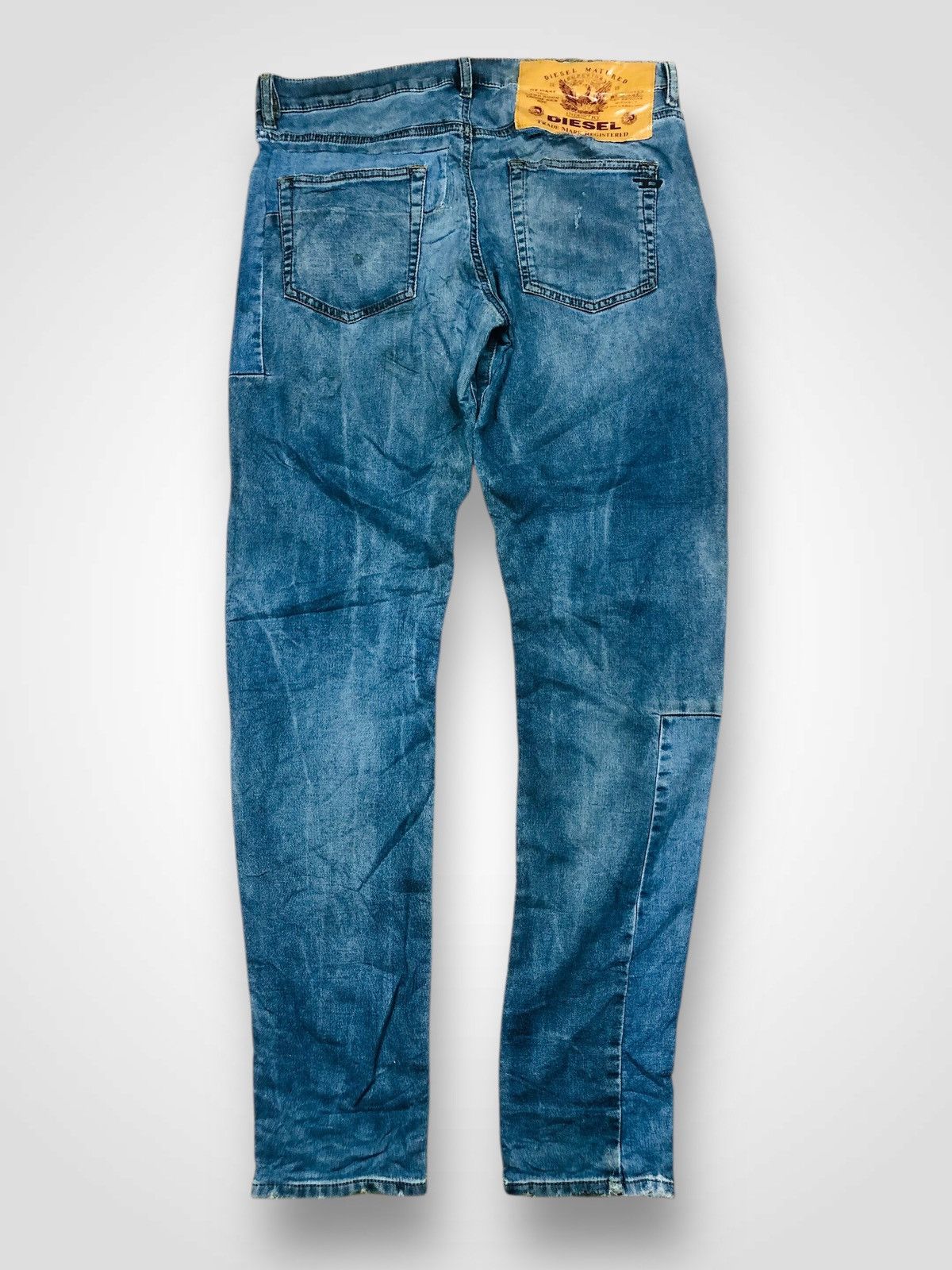 Diesel DIESEL Blue Distressed Patchwork Jeans Slim Fit (40) Size US 32 / EU 48 - 2 Thumbnail