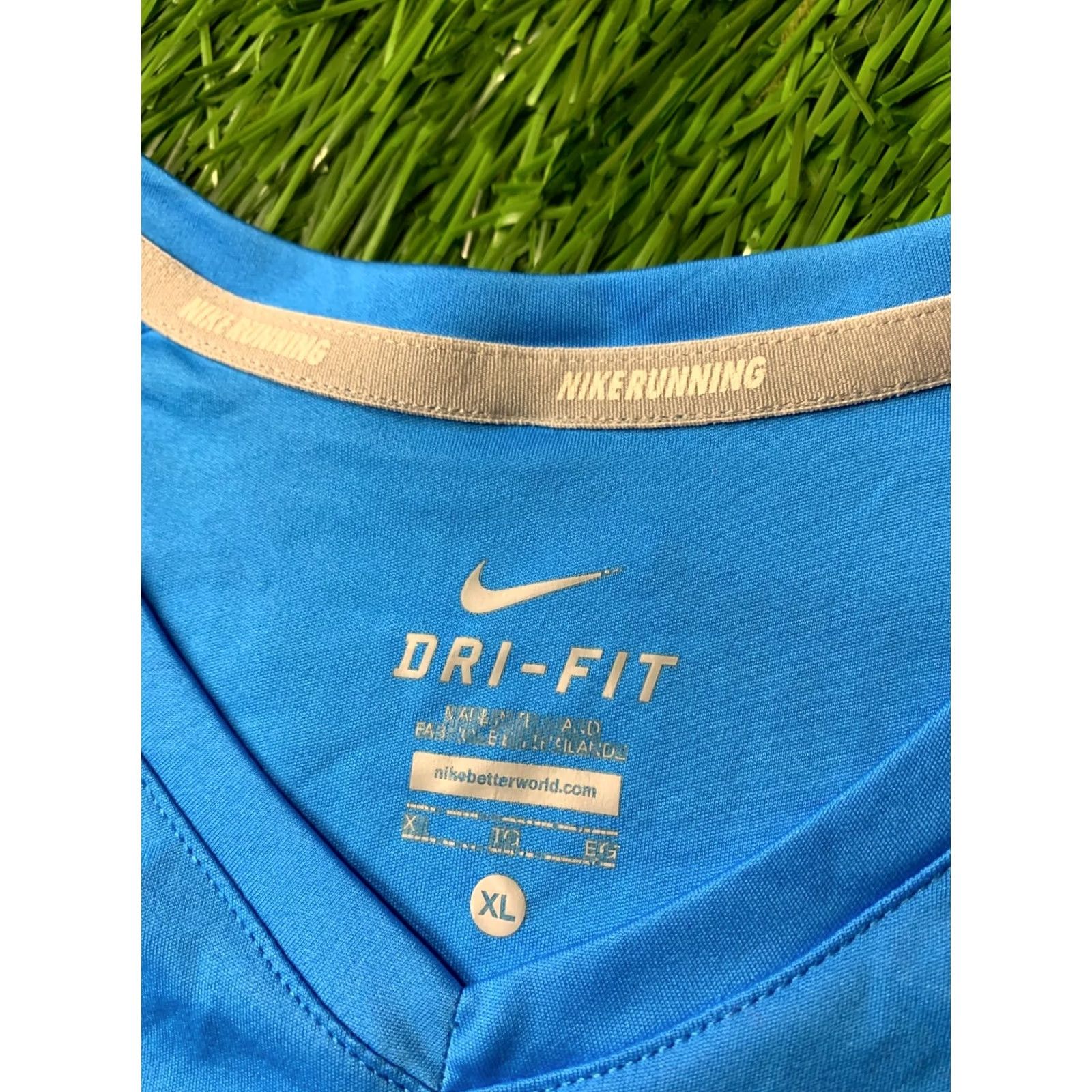 Nike Nike Dri-FIT ORIGINAL RUN Running Shirt Women XL Blue Reflective Logo Training Jersey Size XL / US 12-14 / IT 48-50 - 6 Thumbnail