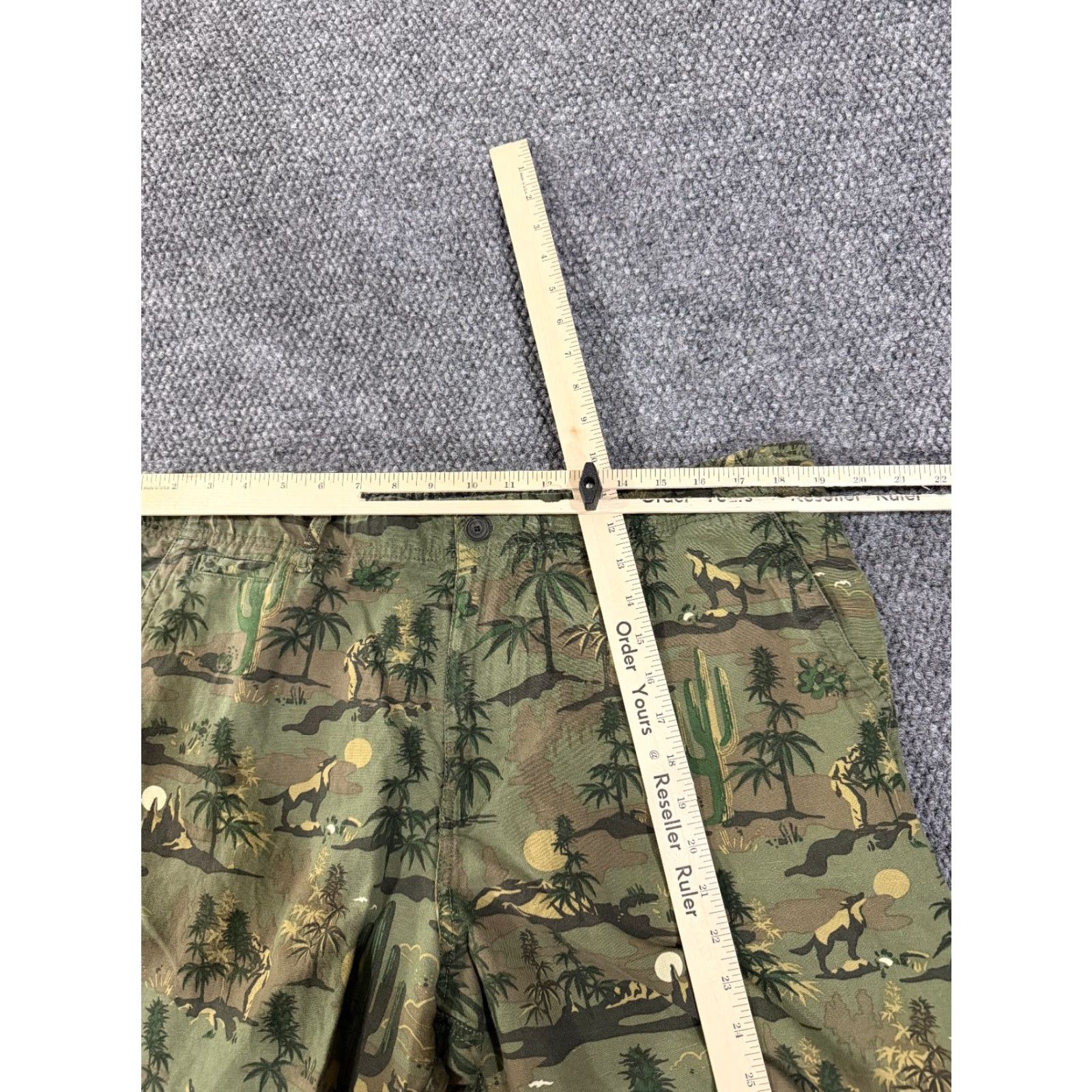Lucky Brand Lucky Brand Shorts Mens 38 Camouflage Green Linen Cotton Spandex Chino Desert Western Cowboy Pockets Flat Front Regular Fit Casual Summer Spring Mens Size US 38 / EU 54 - 3 Thumbnail
