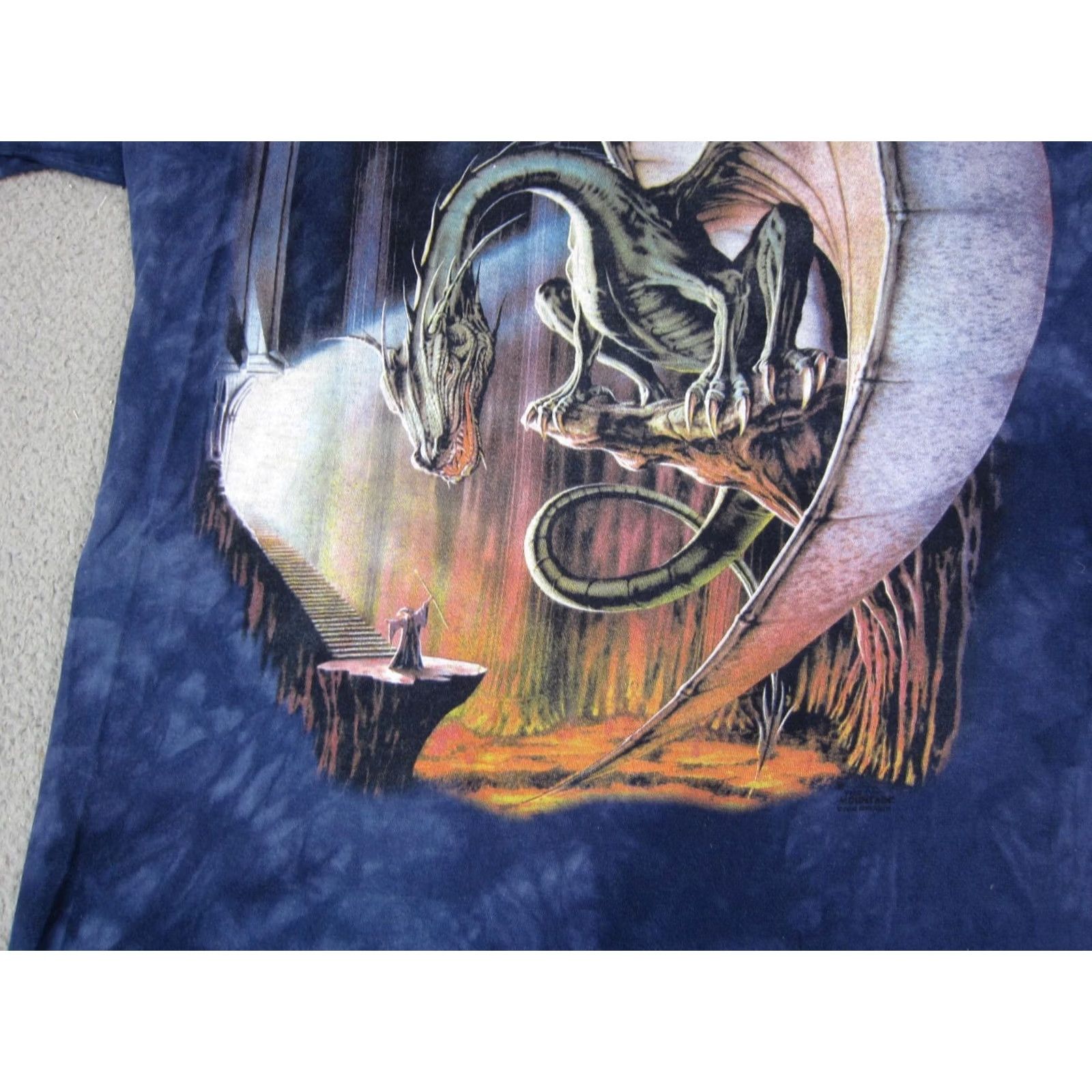 The Mountain Vintage The Mountain Shirt 2XL XXL Blue Wizard Dragon Merlin Excalibur Y2K Mens Size US XXL / EU 58 / 5 - 4 Thumbnail