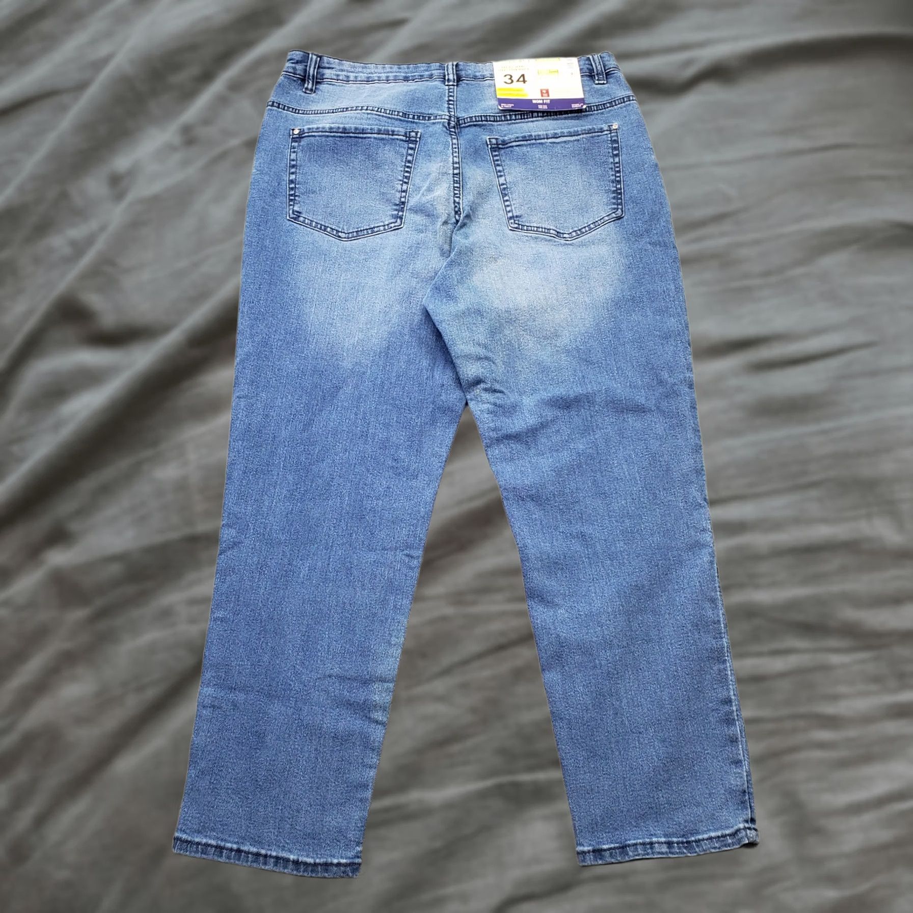 Vintage ESMARA Jeans Womens Size 34 Blue Denim Stretch Mom Fit High Rise Straight Leg Jeans Size 24" / US 00 / IT 34 - 1 Thumbnail