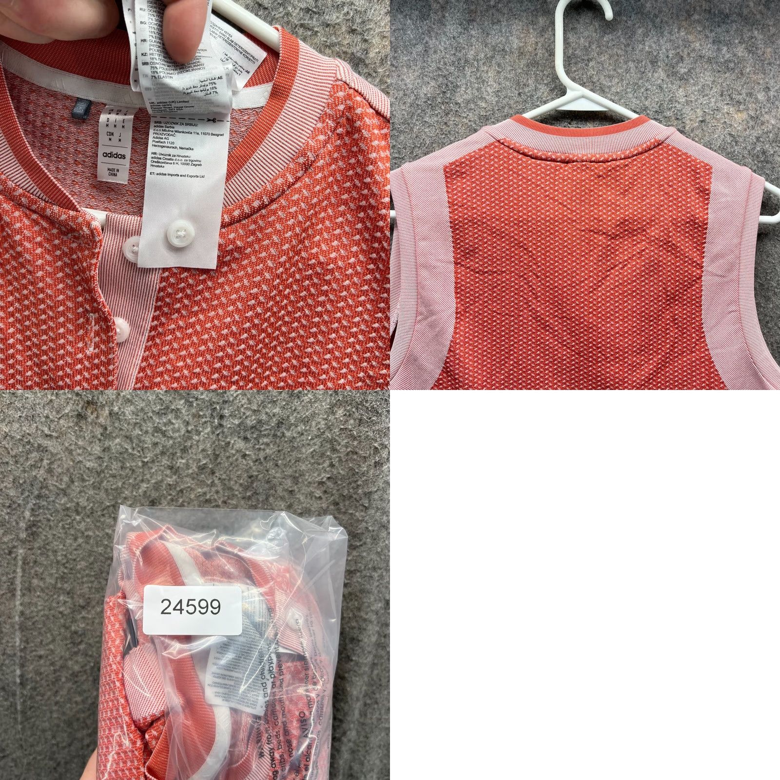 Adidas Adidas Shirt Womens Medium Polo Sleeveless Henley Primeknit Orange Heather Size M / US 6-8 / IT 42-44 - 8 Thumbnail