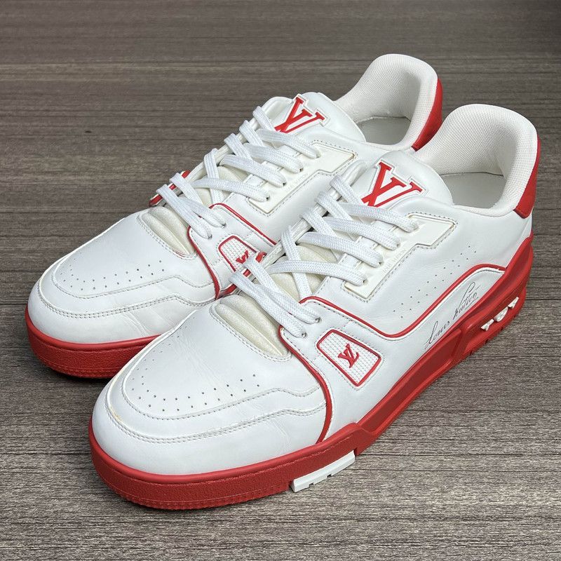 Louis Vuitton Louis Vuitton Trainer Fashion Sneakers in White and Red 0079 Size US 10 / IT 40 - 1 Thumbnail