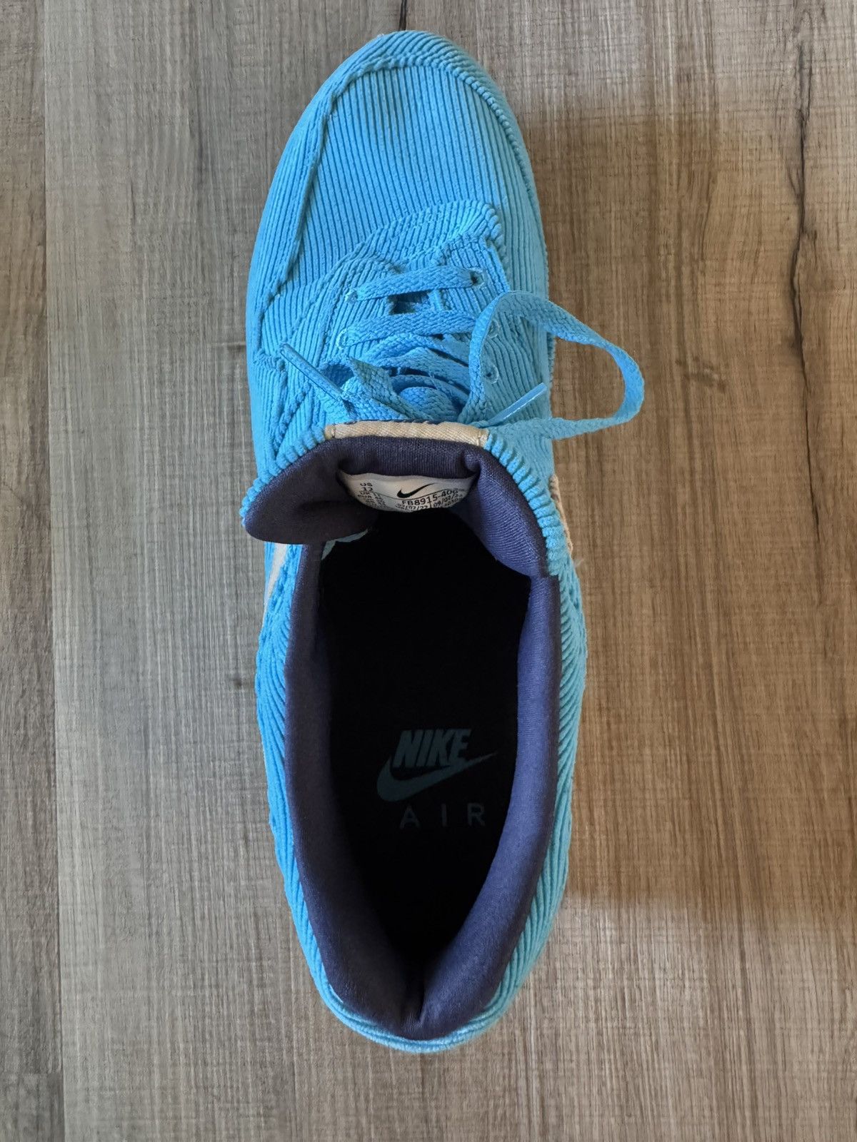 Nike Nike Air Max 1 Premium "Corduroy Baltic Blue" Size US 12 / EU 45 - 5 Thumbnail