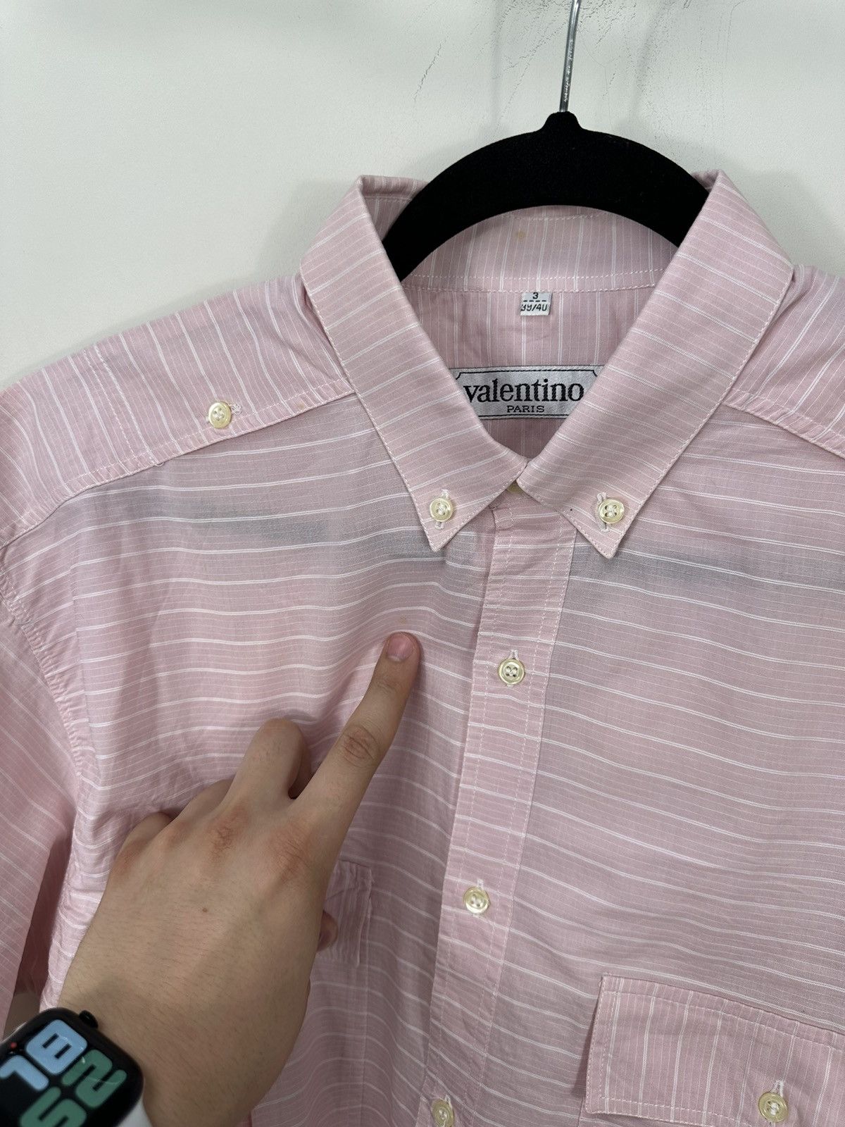 Valentino Vintage Valentino Striped Pink Pockets Luxury Shirt Size US M / EU 48-50 / 2 - 7 Thumbnail