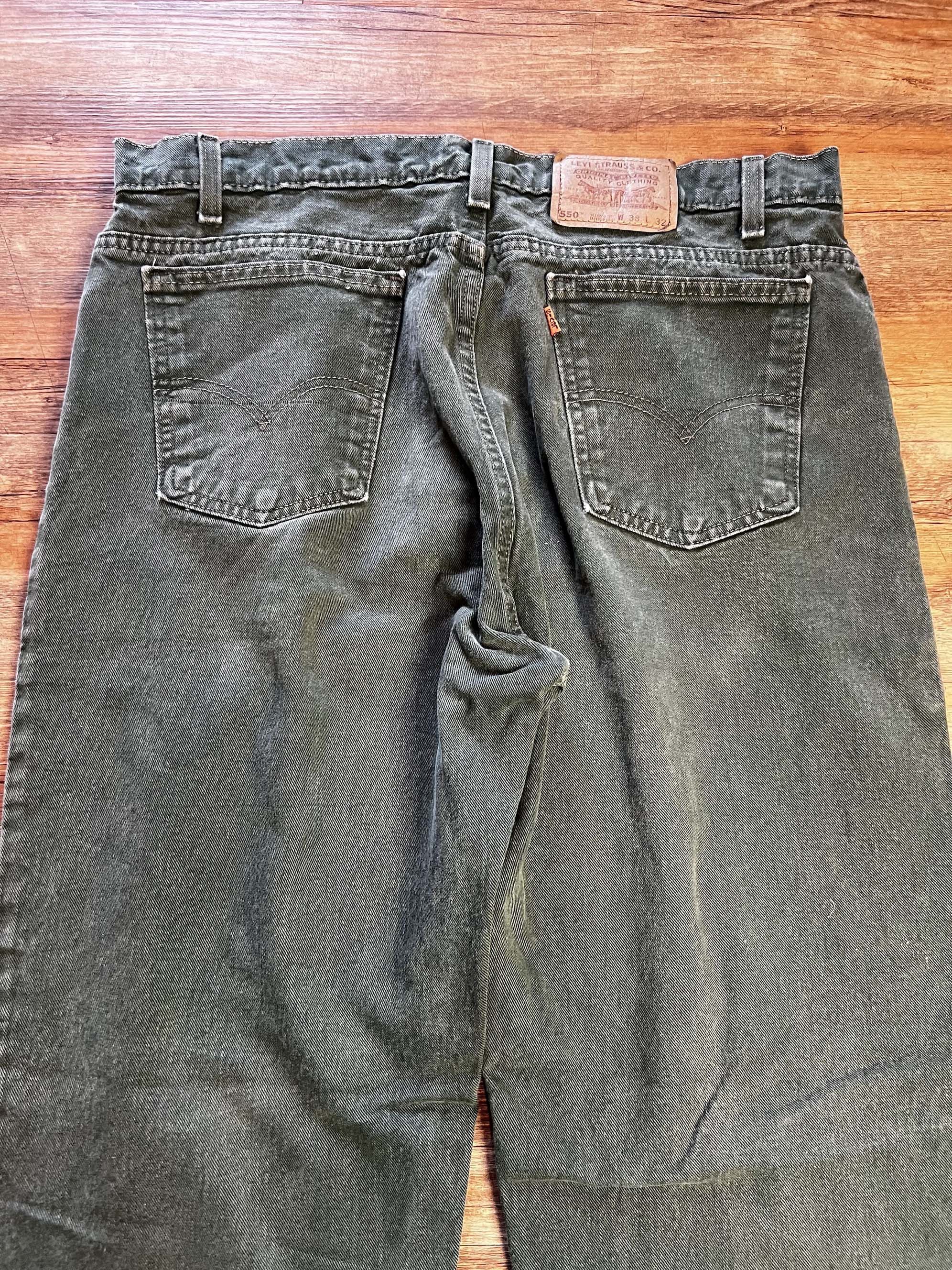 Levi's Vintage Clothing Vintage 1990's Levi's 550 Green Tapered Leg Orange Tab Jeans Size US 38 / EU 54 - 10 Thumbnail