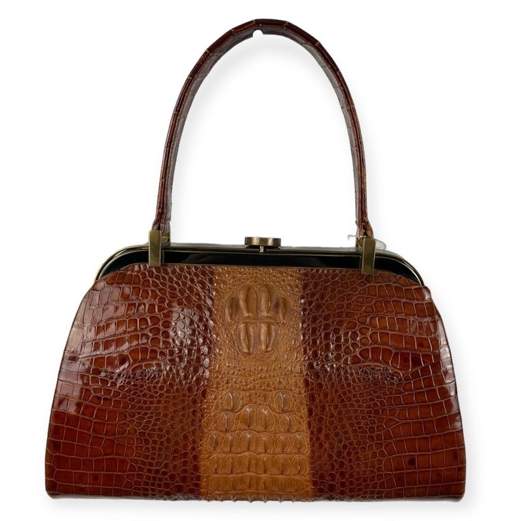 Vintage Genuine Crocodile Leather Hornback Skin Top Handle Bag (VTG) Size ONE SIZE - 2 Thumbnail
