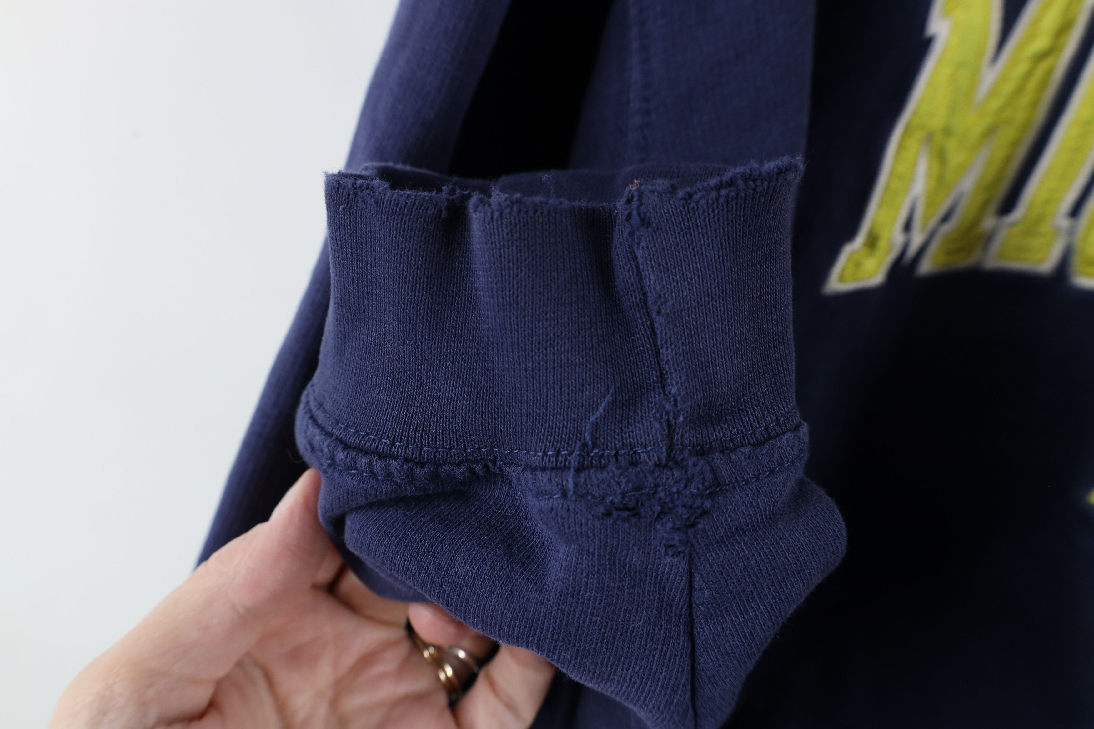 Vintage Vintage 90s Sun Faded University of Michigan Hoodie Blue Size US L / EU 52-54 / 3 - 10 Thumbnail