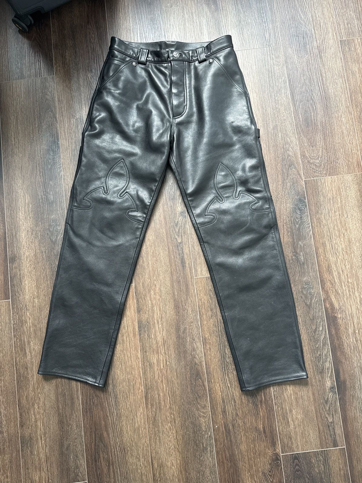 Chrome Hearts Chrome heart leather jeans Size US 30 / EU 46 - 1 Thumbnail