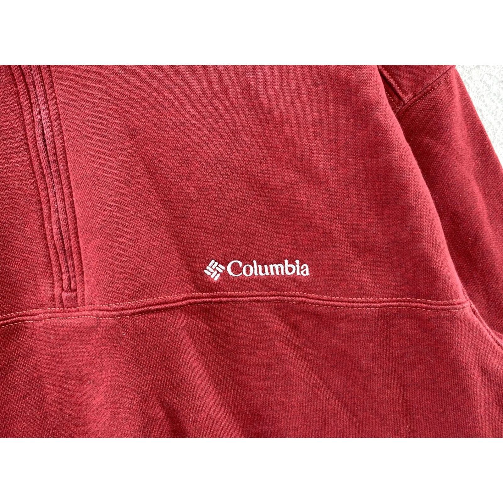 Vintage Columbia Mens Pullover Red 1/4 Zipper Knit Mock Neck Sweater Jacket Cotton XL Regular Casual Size US XL / EU 56 / 4 - 2 Thumbnail