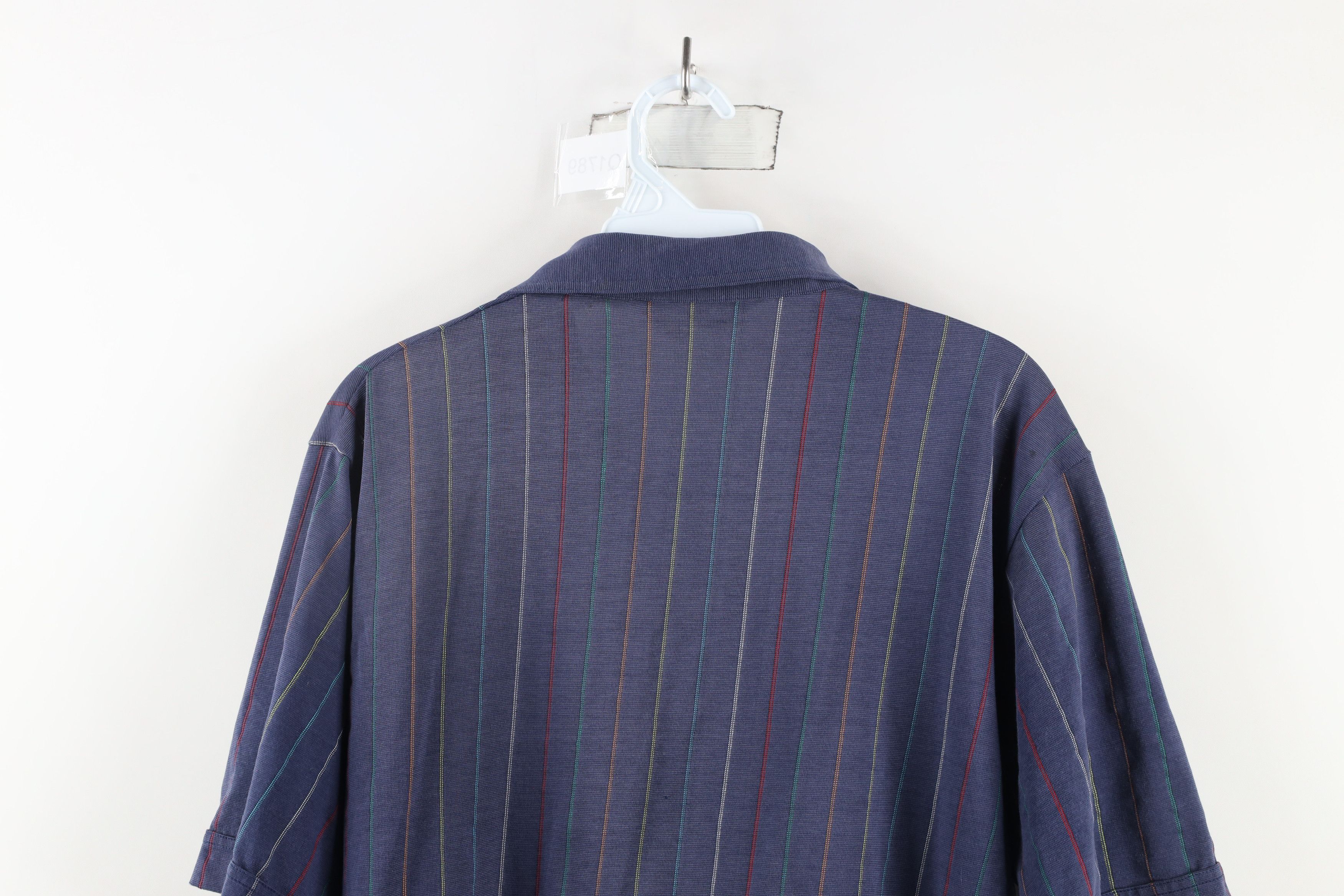 Vintage Vintage 70s Streetwear Striped Knit Collared Polo Shirt Size US L / EU 52-54 / 3 - 10 Thumbnail