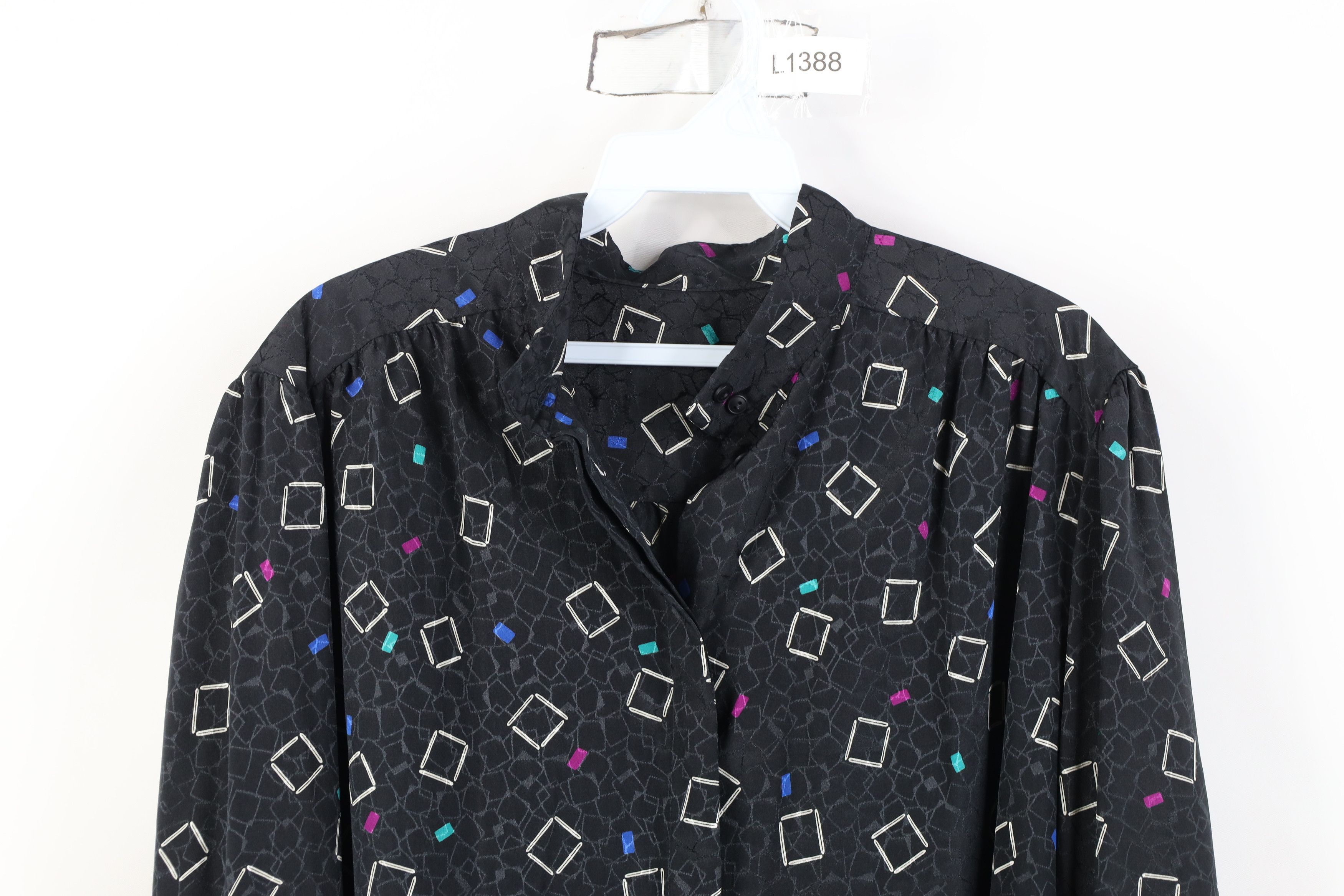 Vintage Vintage 80s 90s Streetwear Geometric Knit Button Shirt Size XXL / US 16-18 / IT 52-54 - 2 Thumbnail