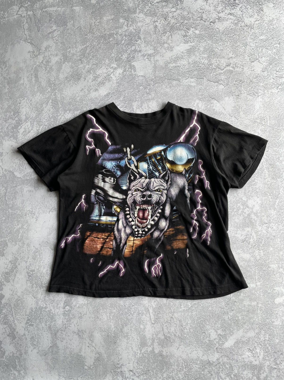 Harley Davidson Vintage 90s American Thunder Pitbull Lightning AOP Tee Shirt Size US L / EU 52-54 / 3 - 1 Thumbnail