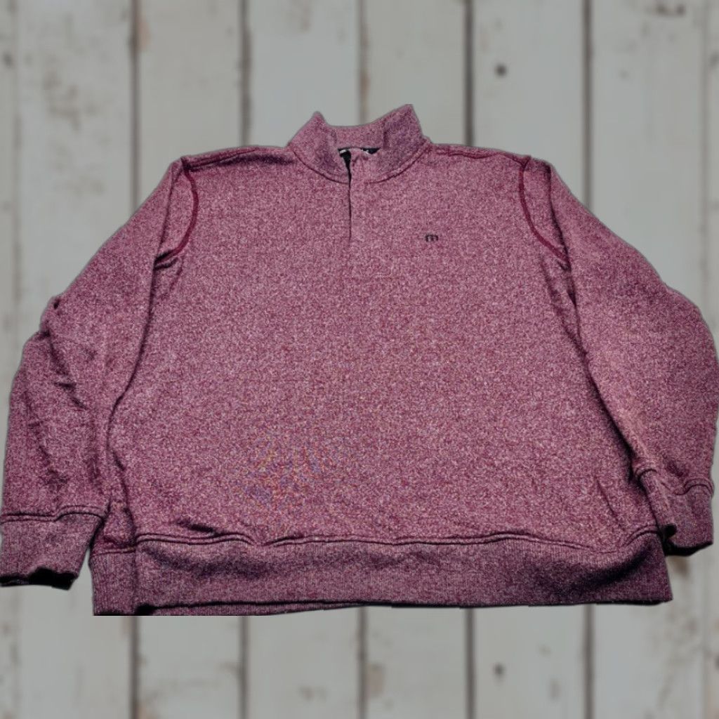 TravisMathew Travis Mathew Long Sleeve Fleece 1/4 Zip Sweater Mens 2XL Maroon Heather Golf Size US XXL / EU 58 / 5 - 1 Thumbnail