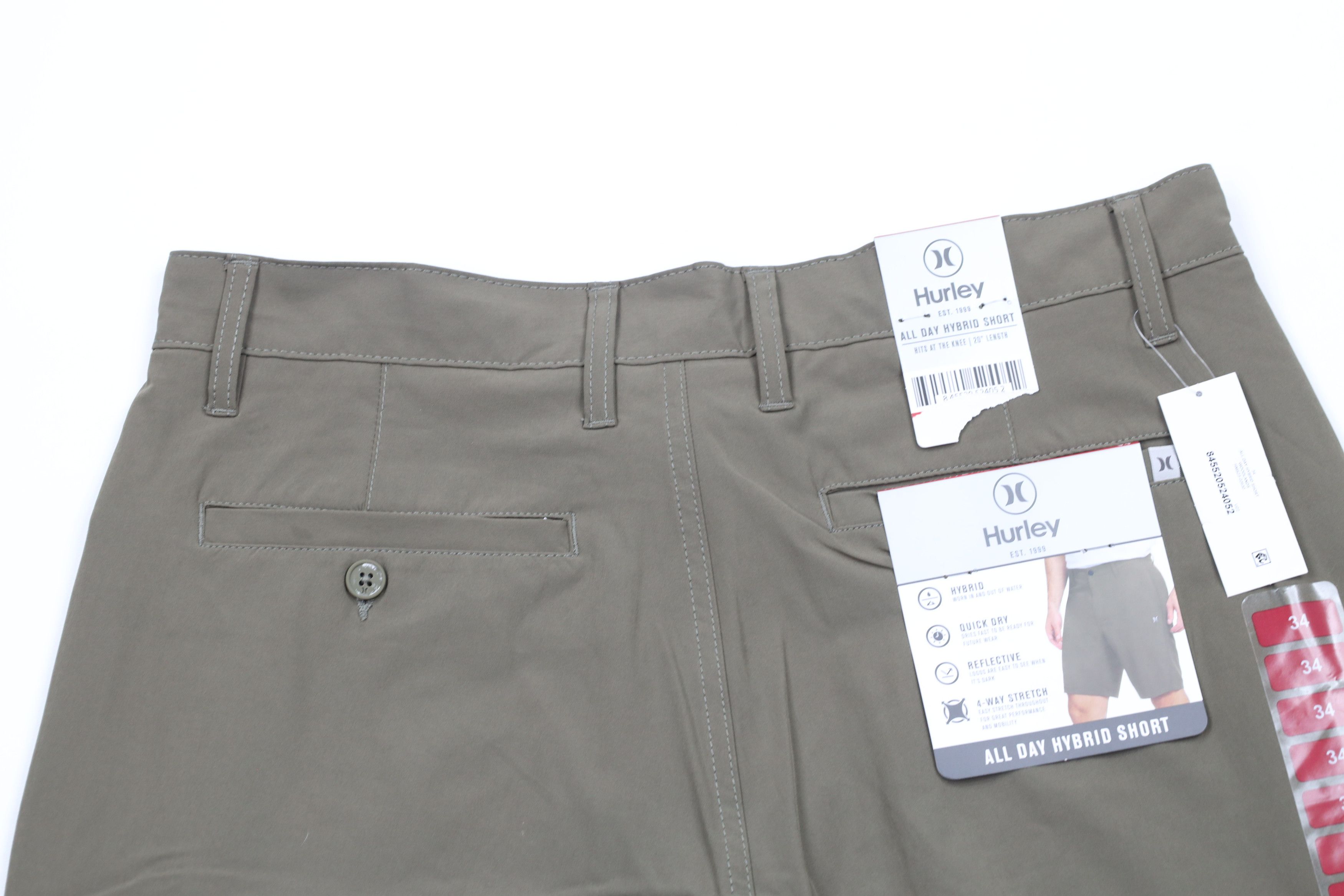 Vintage New Hurley Surfing Stretch All Day Hybrid Shorts Drab Green Size US 34 / EU 50 - 11 Thumbnail