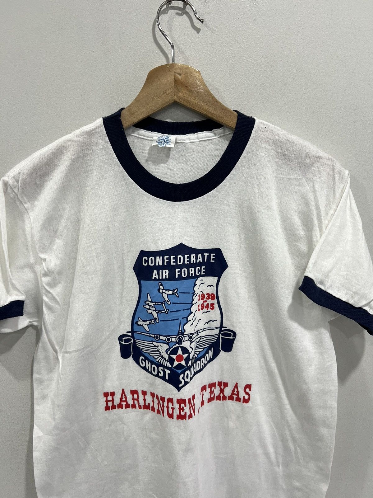 Vintage Vintage Confederate Air Force Ghost Squadron Ringer shirt Size US XL / EU 56 / 4 - 4 Thumbnail