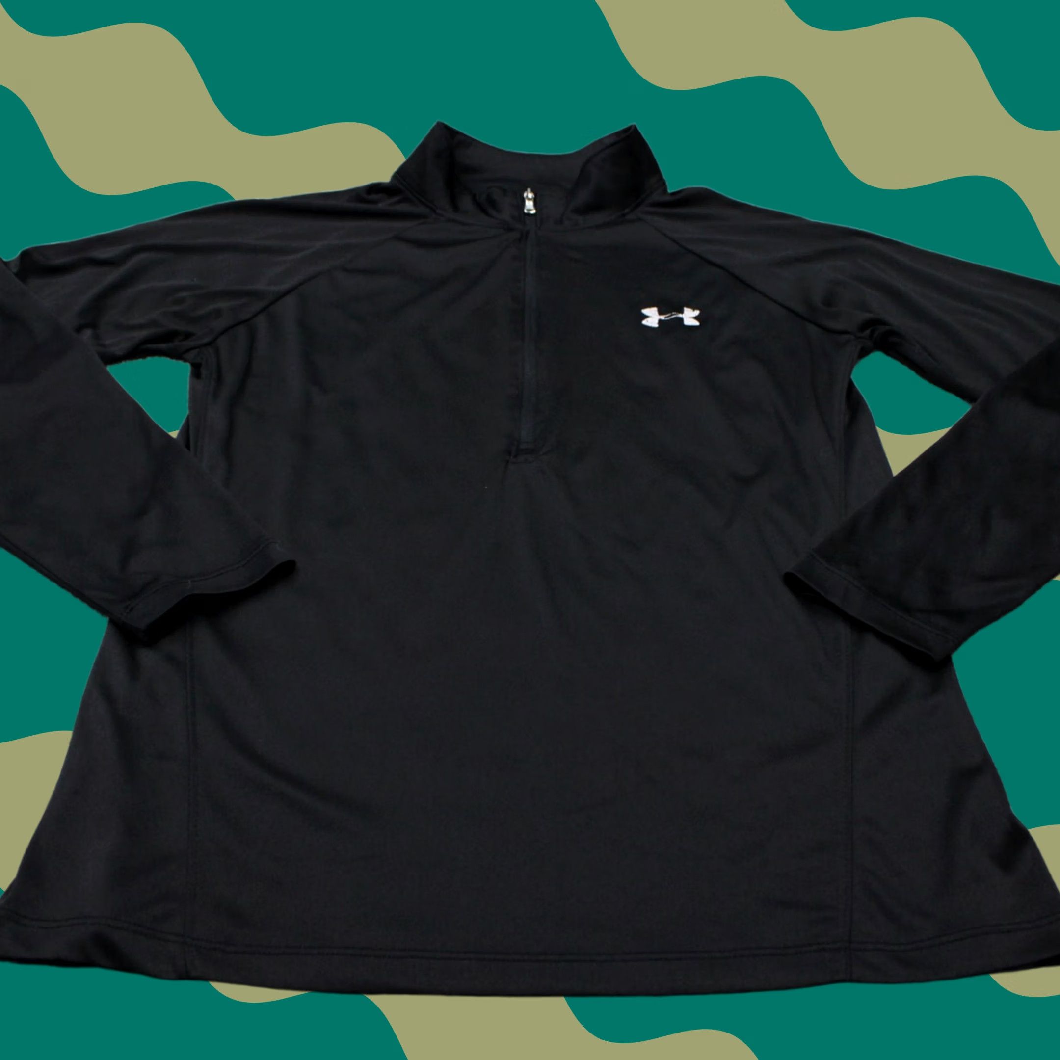 Under Armour Under Armour Tech Twist Sweatshirt Women M Black 1/2 Zip Loose Fit Heatgear Colorblock Logo Zipper Pullover Size M / US 6-8 / IT 42-44 - 1 Thumbnail