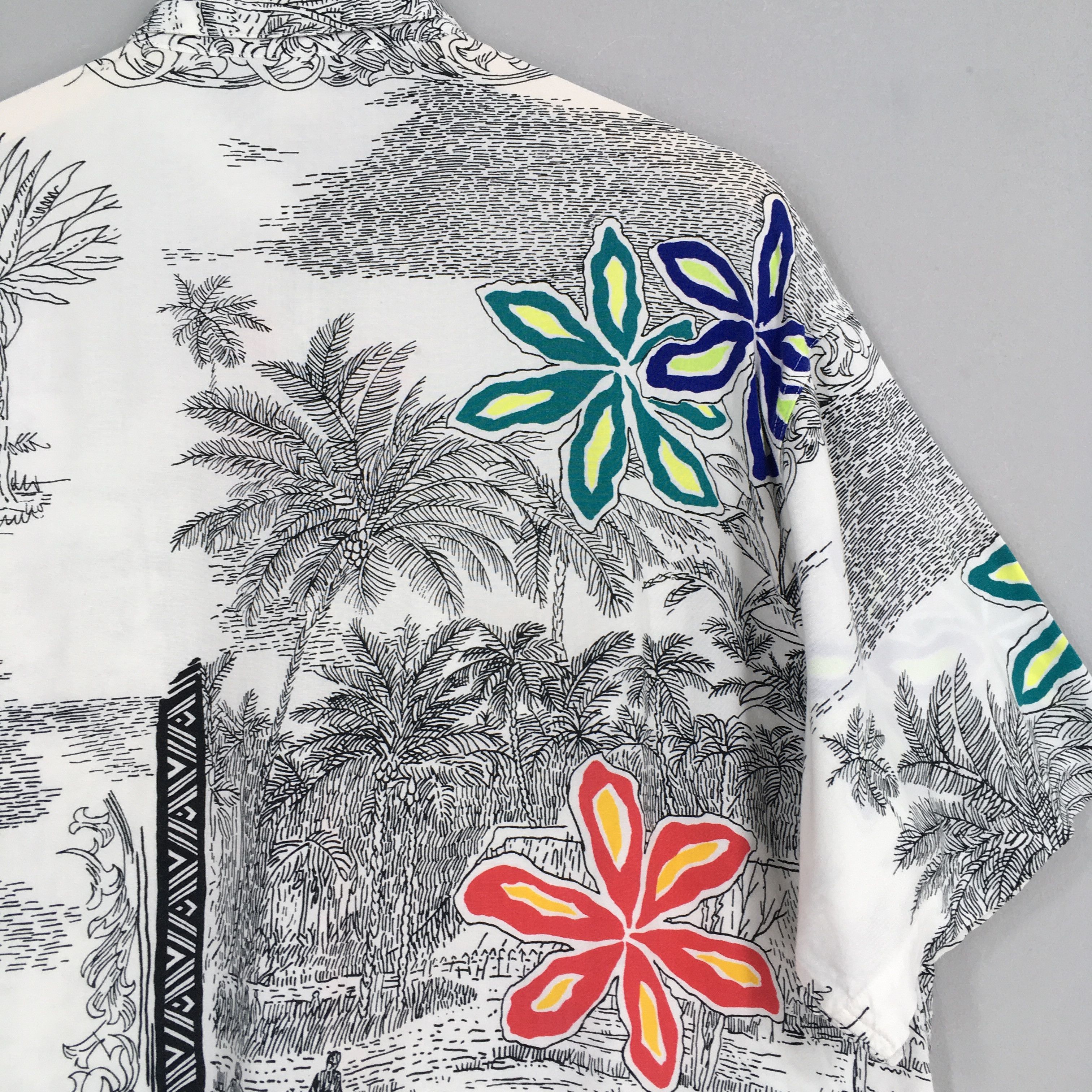 UNIONBAY Unionbay Summer Hawaiian Flower Art Rayon Shirt Medium Size US M / EU 48-50 / 2 - 7 Thumbnail