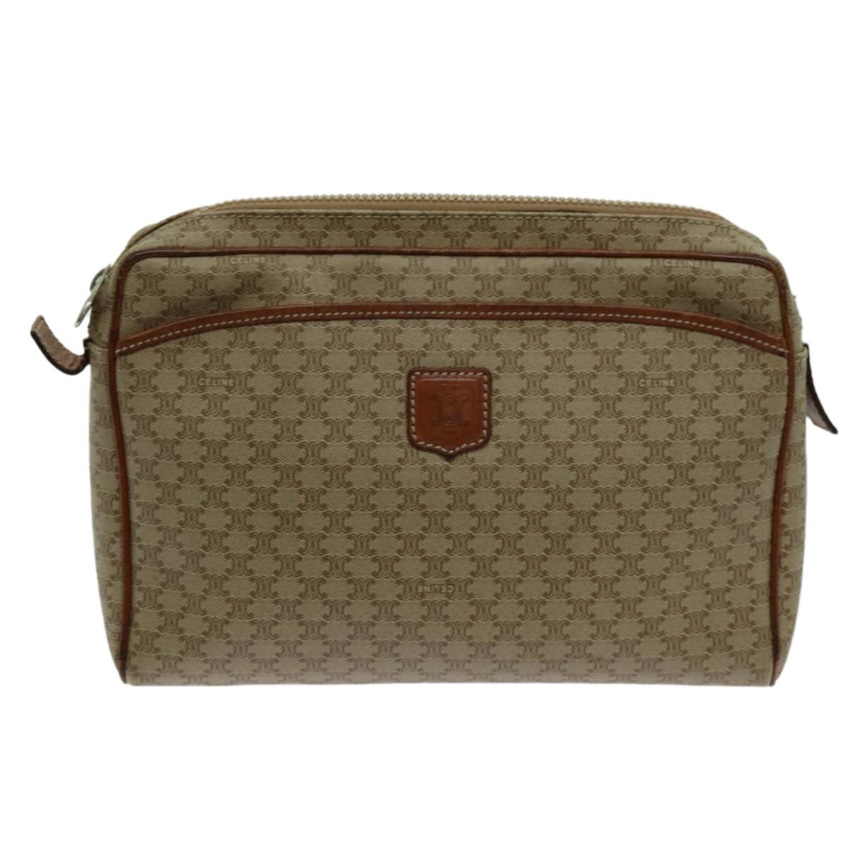 Celine CELINE Macadam Canvas Clutch Bag Beige Size ONE SIZE - 13 Thumbnail