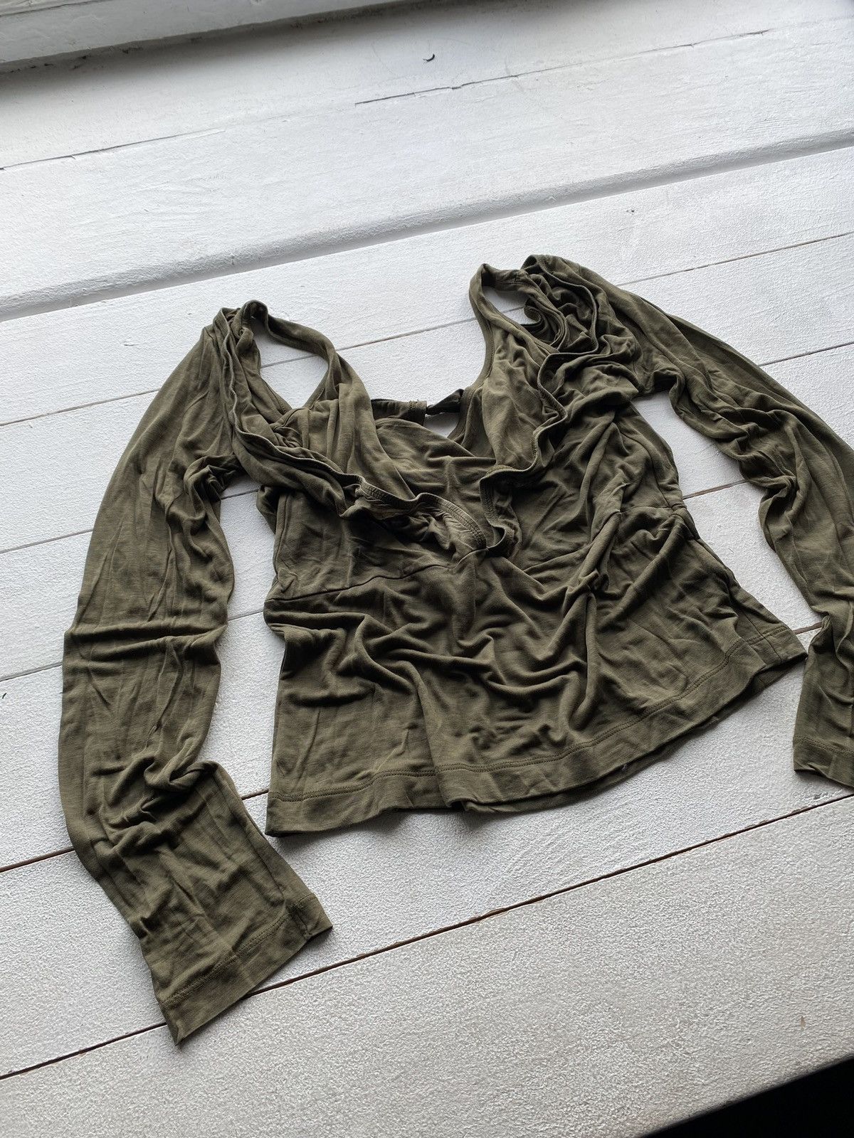 Diesel 🔥Diesel Punk Opium Green Emo Goth Asymmetrical Blouse rare Size M / US 6-8 / IT 42-44 - 2 Thumbnail