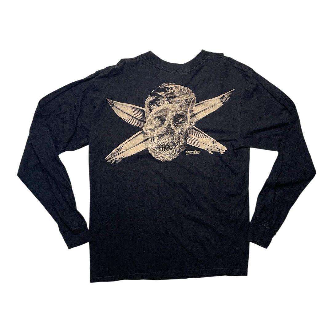 Billabong Vintage Billabong Long Sleeve Skull Surf Graphic Tee Size US M / EU 48-50 / 2 - 3 Thumbnail