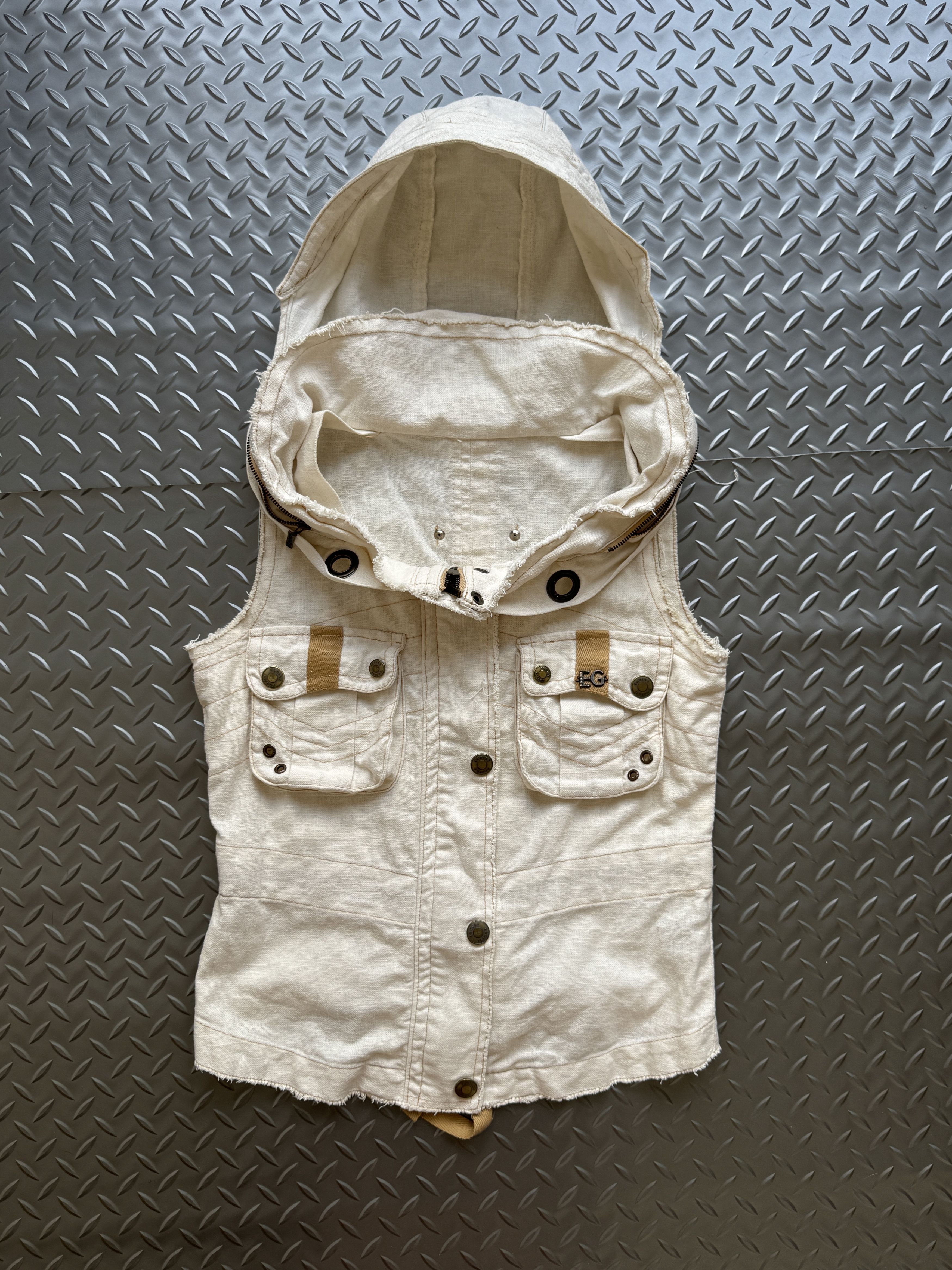 If Six Was Nine EGOIST Hooded Utility Vest – Off White / Ecru Size S / US 4 / IT 40 - 1 Thumbnail