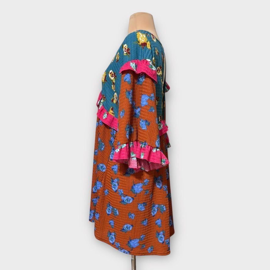 Anthropologie NWT Anthropologie Ruffled Sleep Mini Dress XS Floral Multi T Size XS / US 0-2 / IT 36-38 - 10 Thumbnail