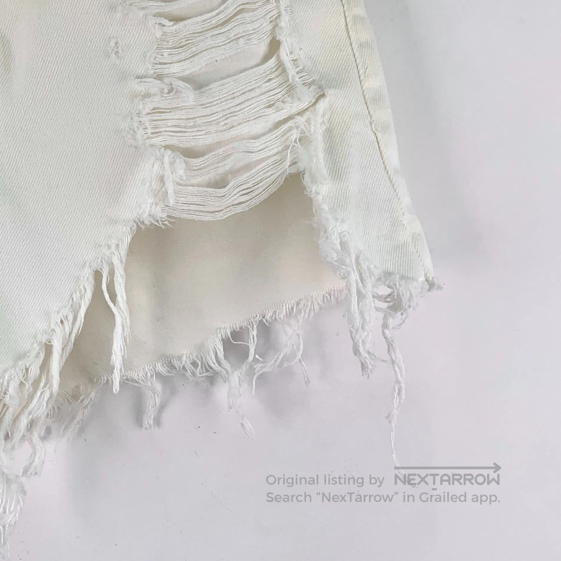 Alexander Wang Alexander Wang White Destroyed Fringe Design Cotton Casual Size 28" / US 6 / IT 42 - 4 Thumbnail