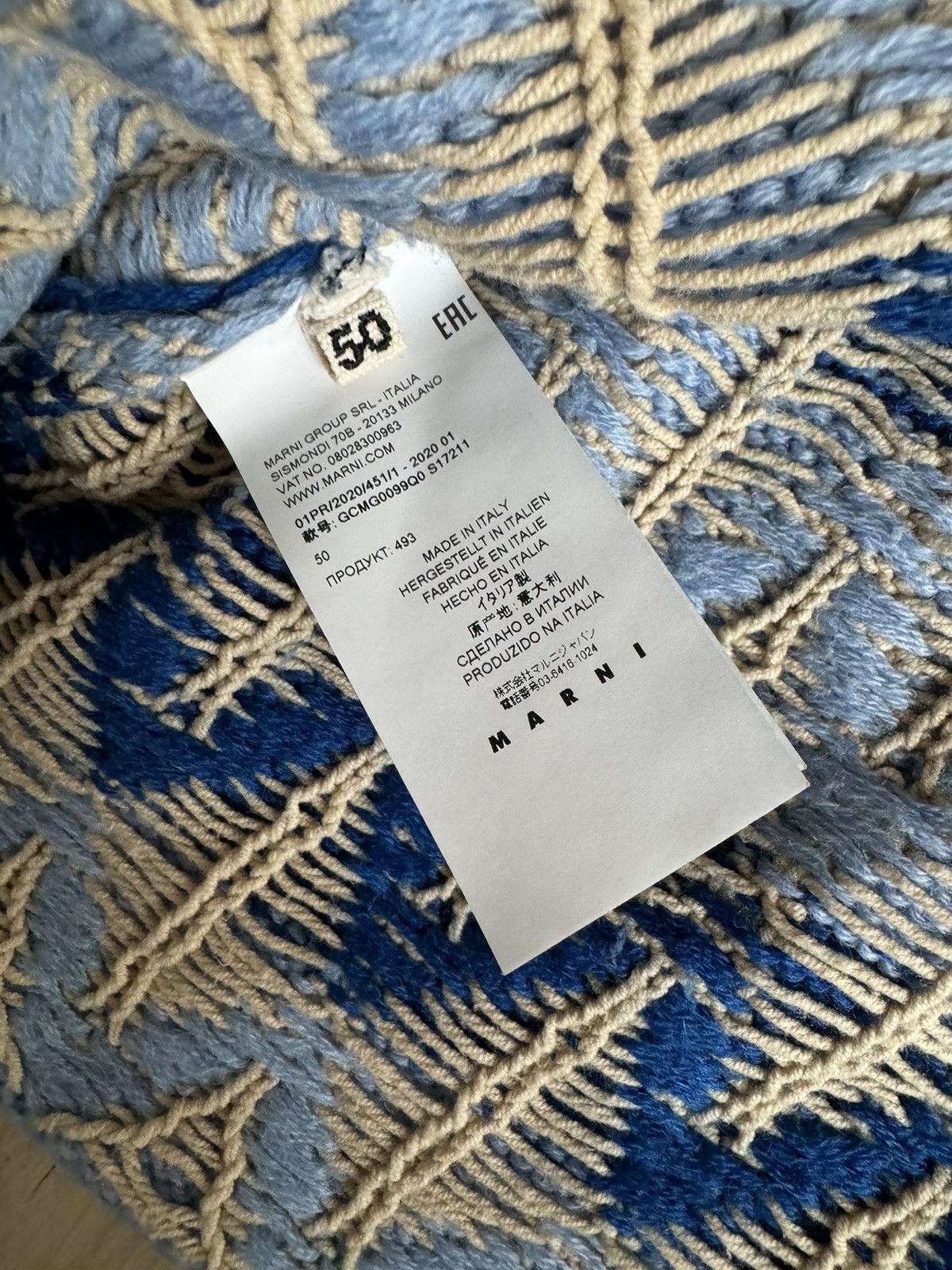 Marni FW20 Marni Thick Knitted Handmade Blue WoolSweater Size US M / EU 48-50 / 2 - 10 Thumbnail
