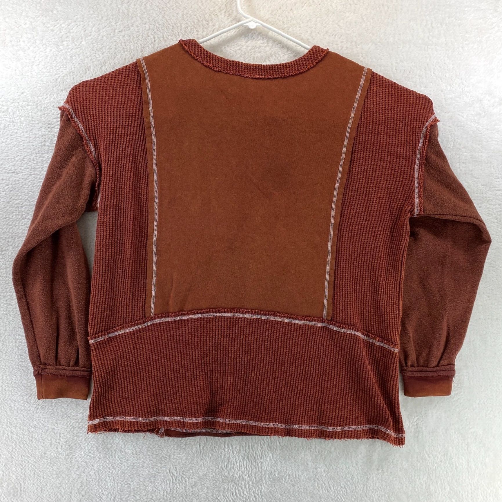 BKE VINTAGE NEW BKE Pieced Waffle Knit Medium Top Long Sleeve Front Pocket Rust Oversized Size M / US 6-8 / IT 42-44 - 2 Thumbnail