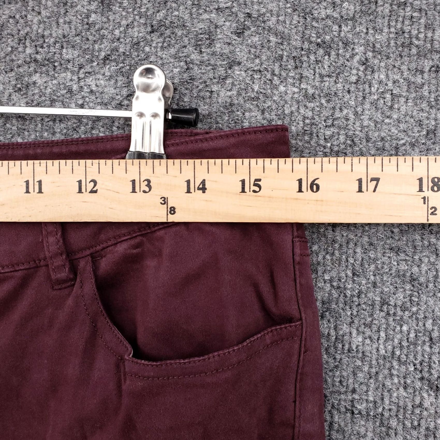Vintage GH Bass Co Jeans Womens 8 Maroon Red Skinny Ankle Mid Rise Stretch Zip Fly 31x24 Size 30" / US 8 / IT 44 - 7 Thumbnail