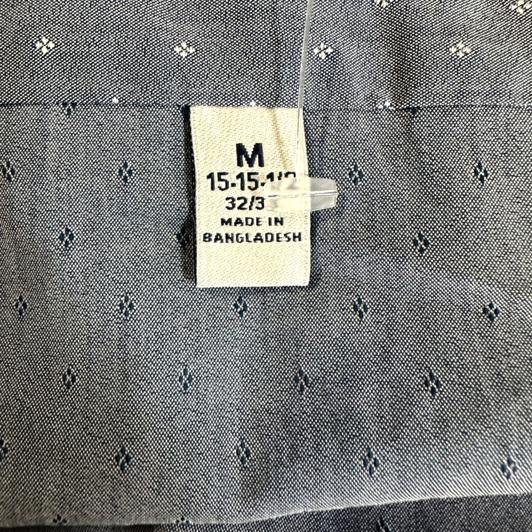 Lucky Brand Lucky Brand Mens Dress Shirt Medium 15-15.5 32/33 Indigo Slim Fit NEW Shirt Mens Medium Indigo Geometric Pattern Button-Down 32/33 15-15.5 Size 40R - 5 Thumbnail